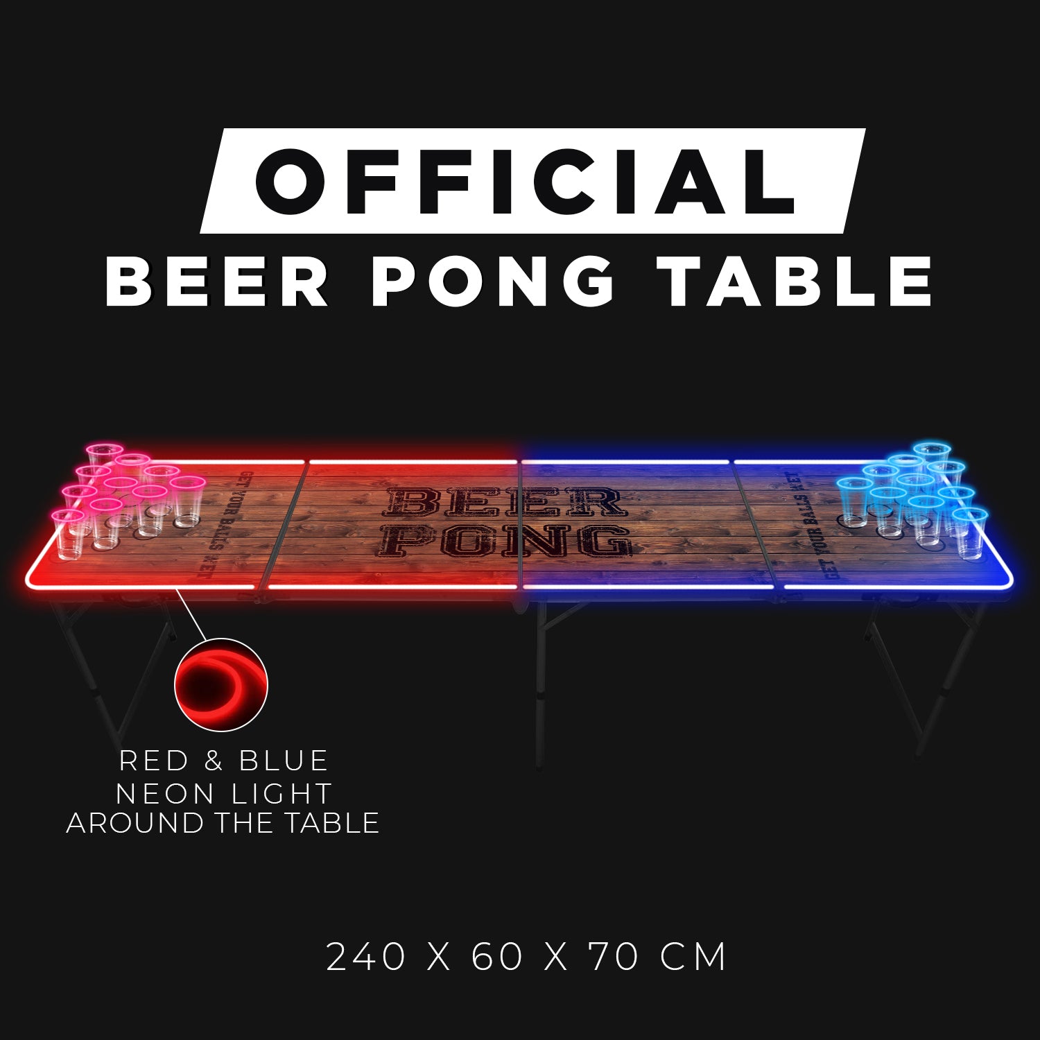 Table Beer Pong Lumineuse Old School – Pack Light Kit