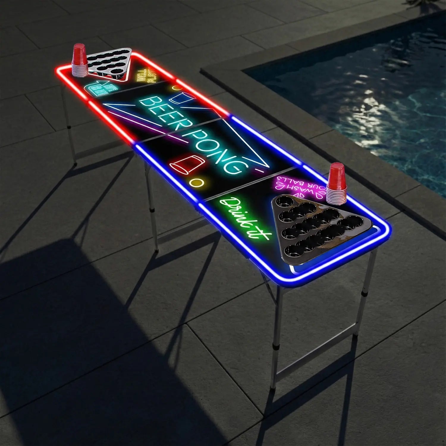 Table Beer Pong Lumineuse Spotlight – Pack Kit Complet