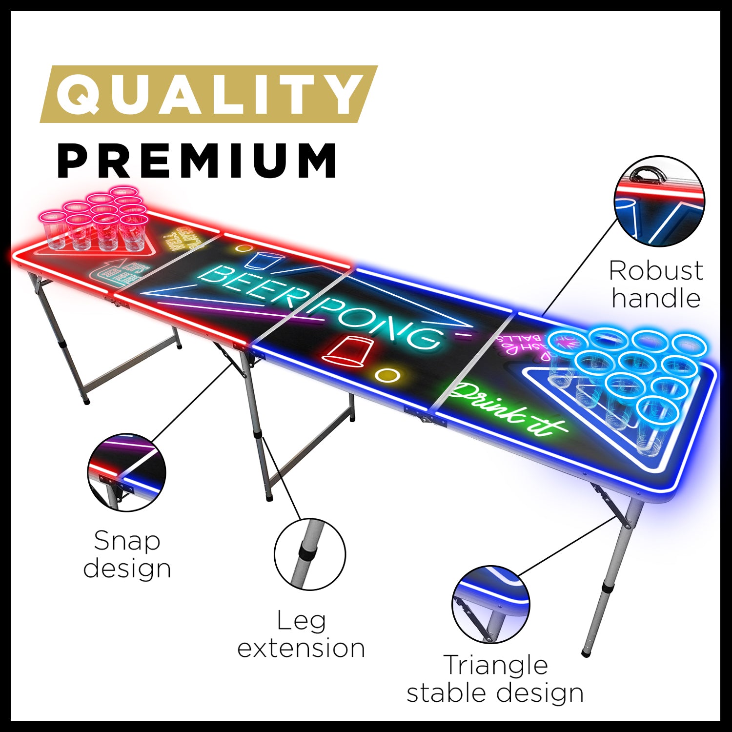 Table Beer Pong Lumineuse Spotlight – Pack Light Kit