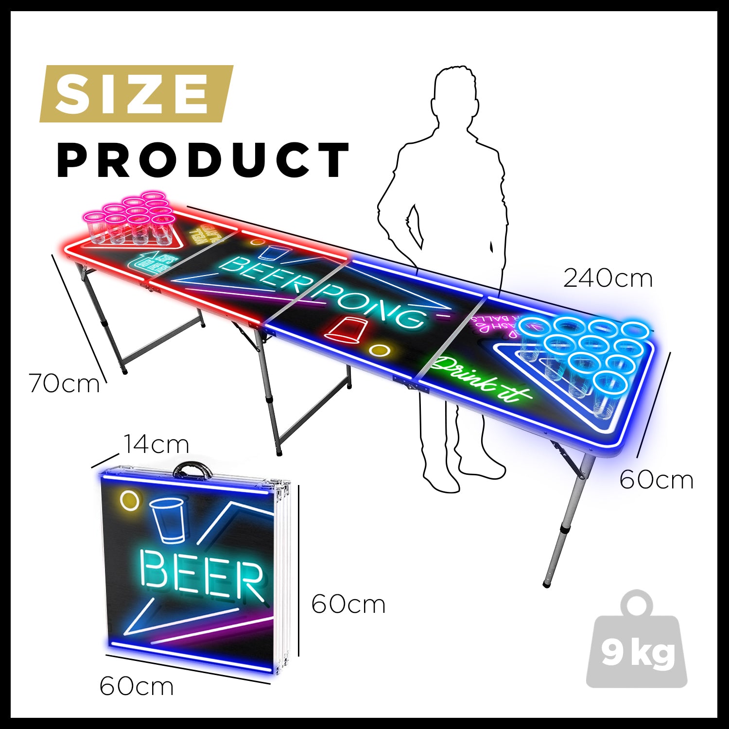 Table Beer Pong Lumineuse Spotlight – Pack Light Kit