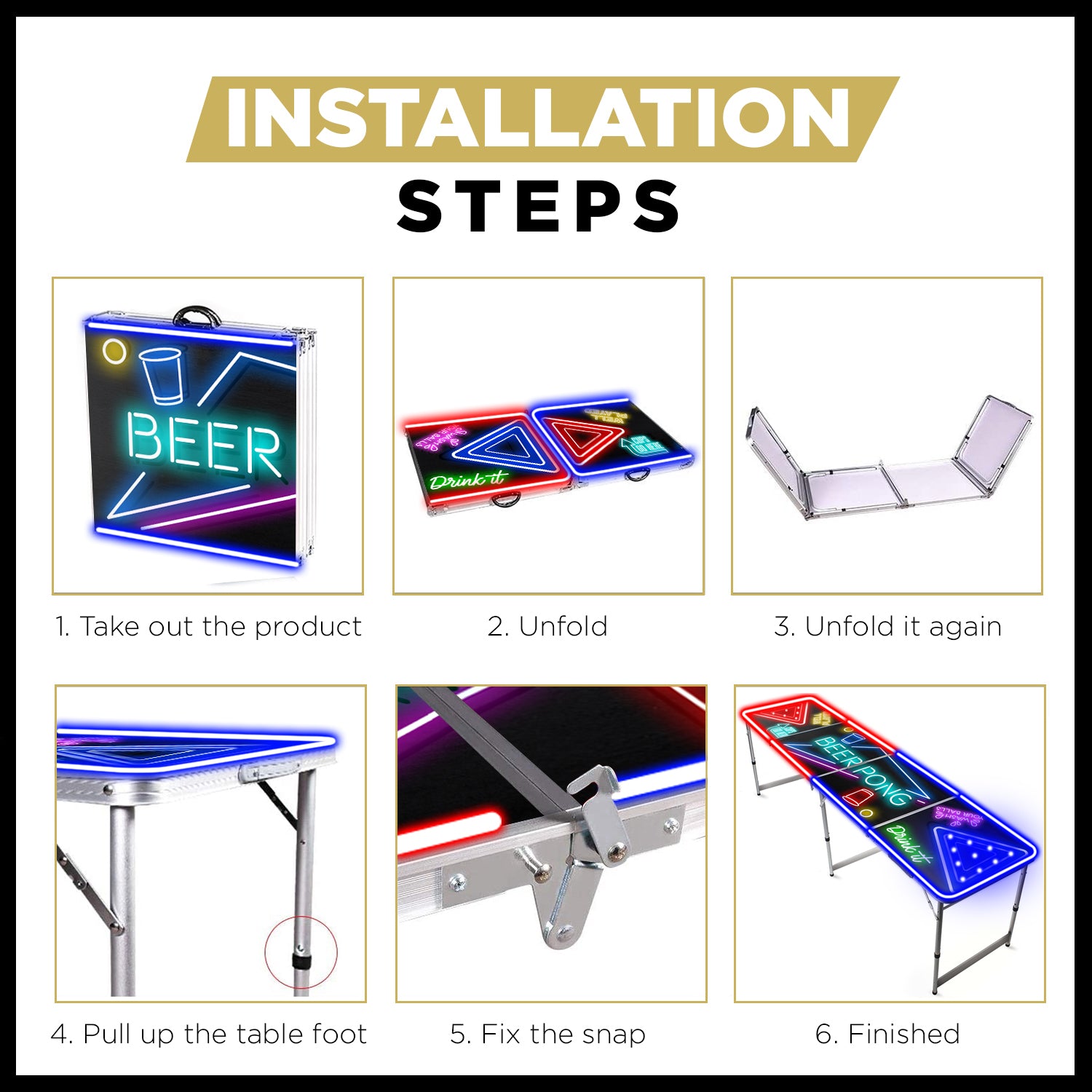 Table Beer Pong Lumineuse Spotlight – Pack Light Kit