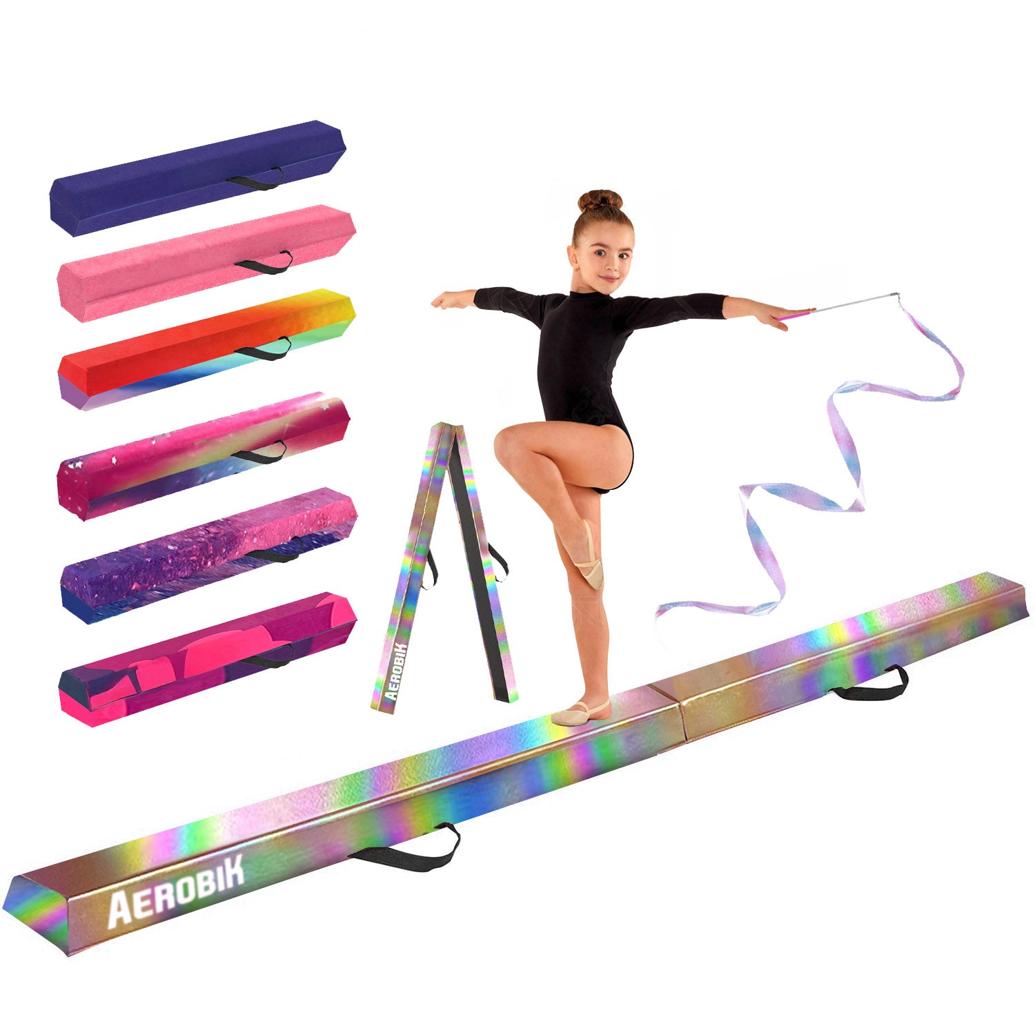 Poutre de Gymnastique Pliable pour Enfants Aerobik® – Irisé