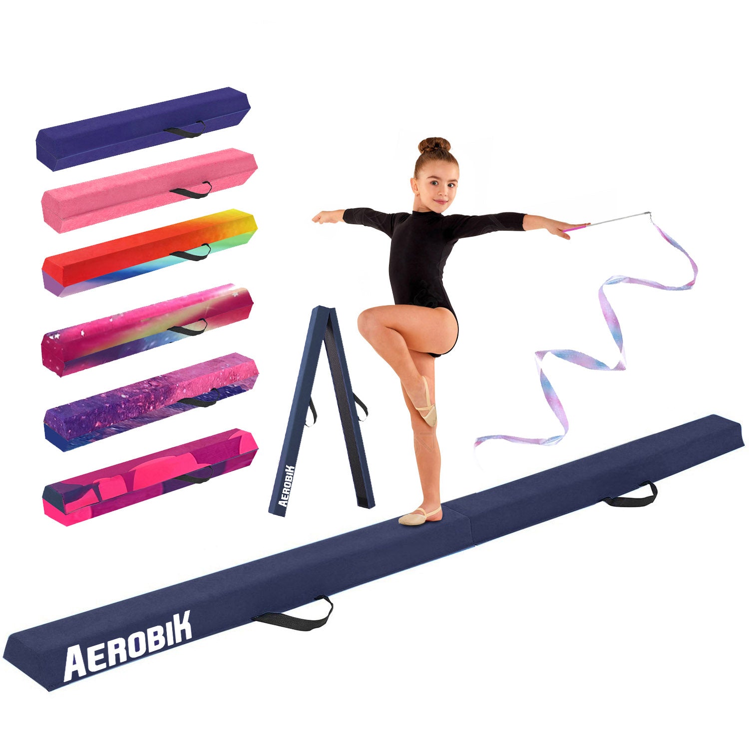 Poutre de Gymnastique Pliable pour Enfants Aerobik® – Bleu