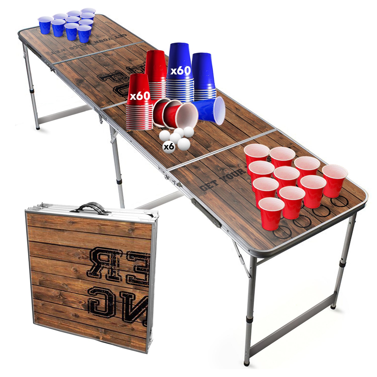 Table Beer Pong Old School – Pack Cups & Balles