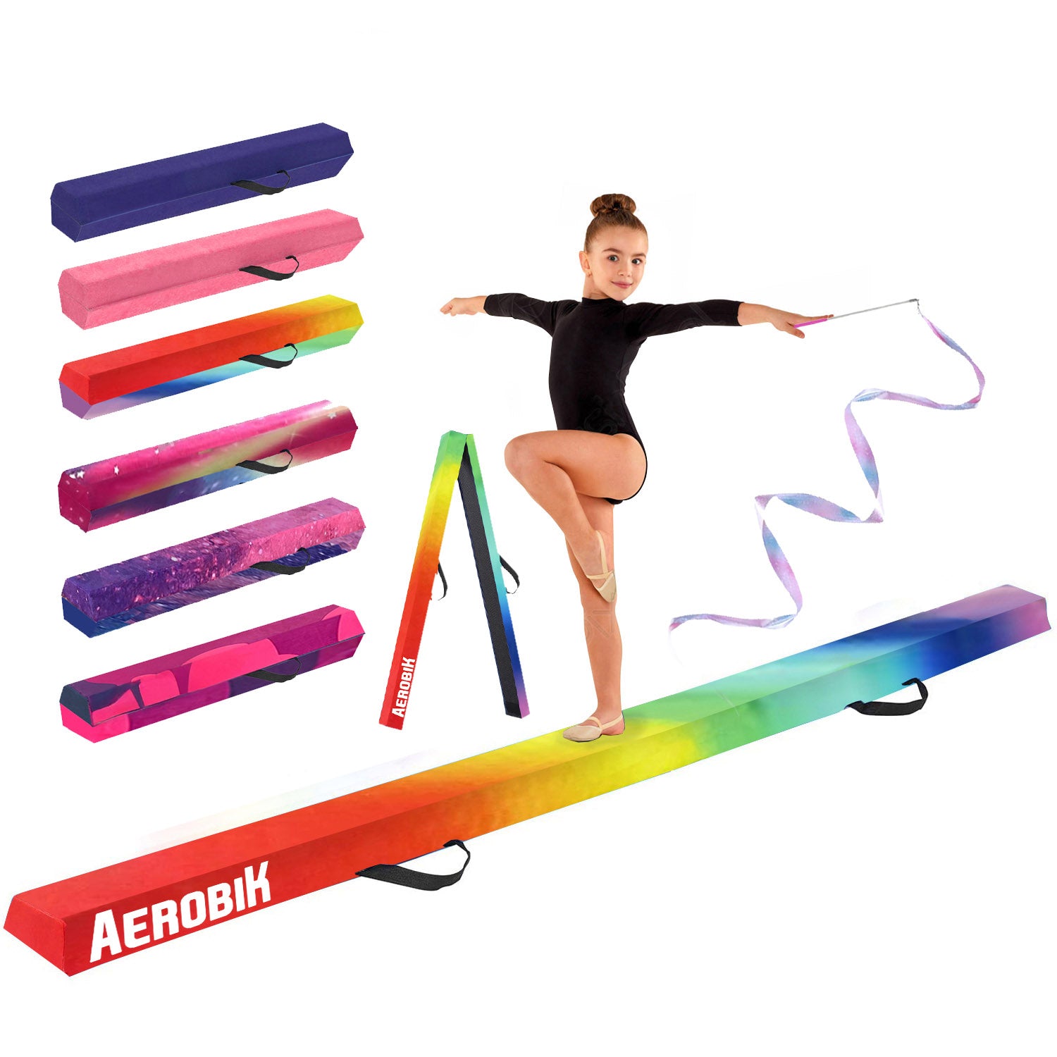 Poutre de Gymnastique Pliable pour Enfants Aerobik® – Rainbow