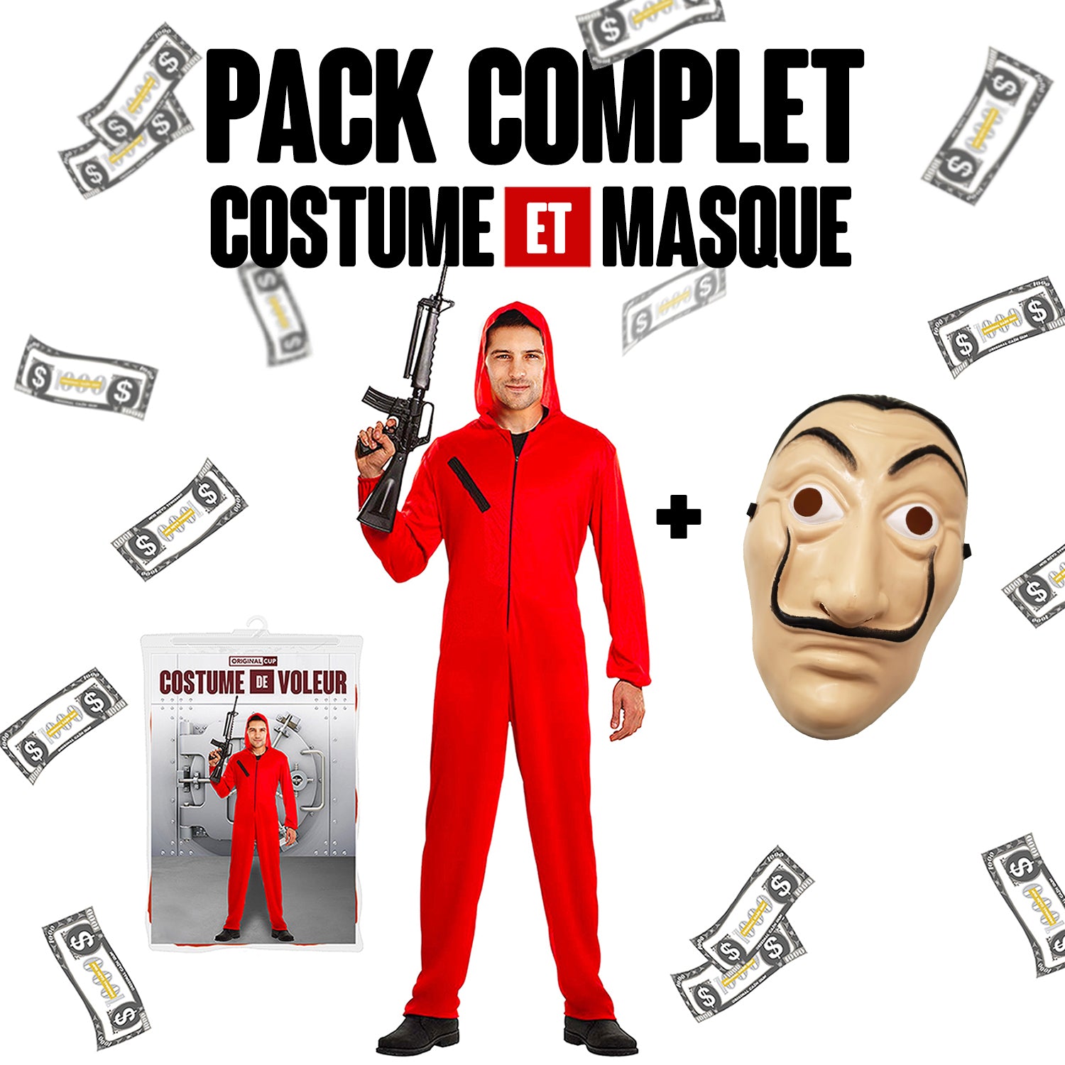 Masque La Casa de Papel et Costume de Braqueur Adulte