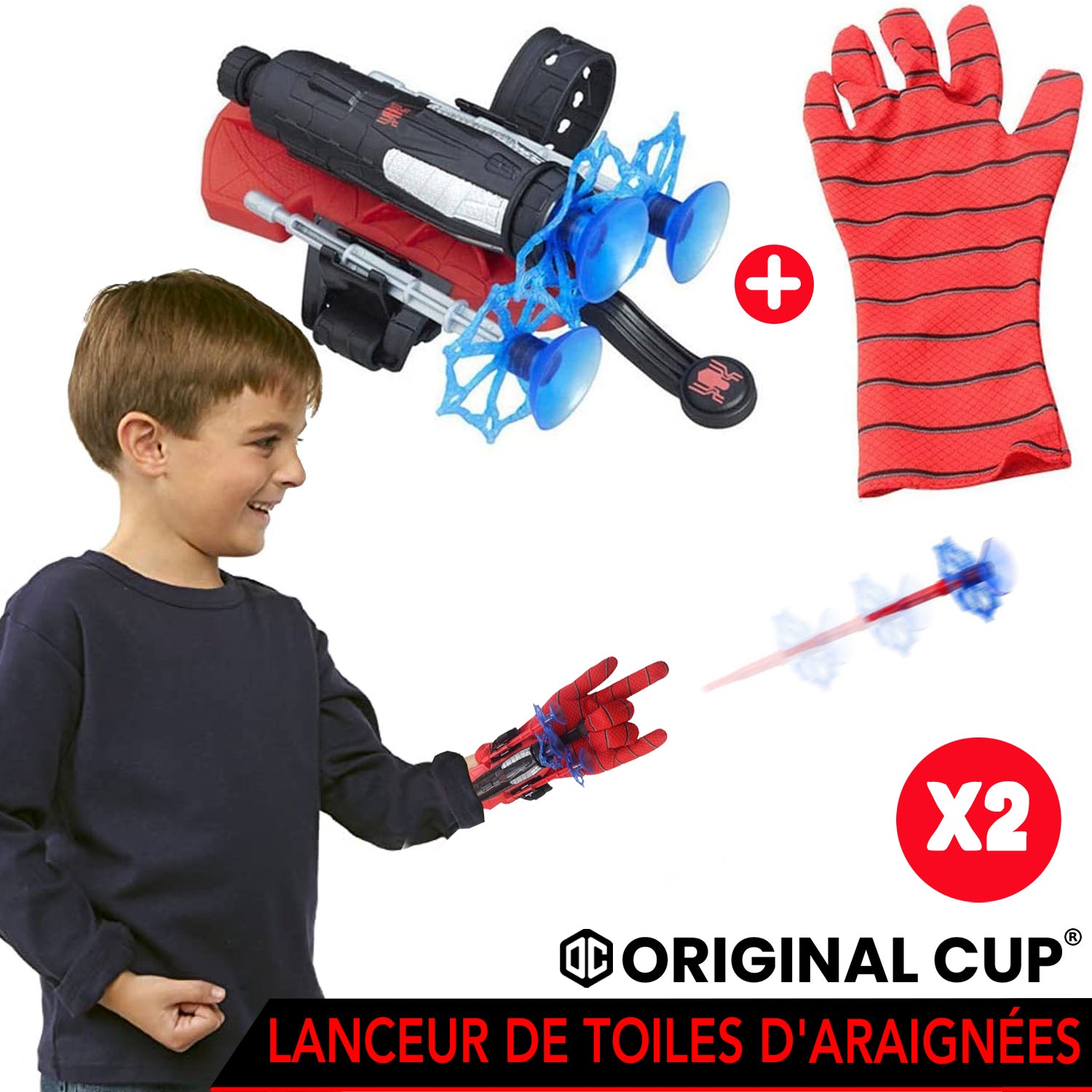 2 Gants Lanceurs de Toiles d'Araignée Spider