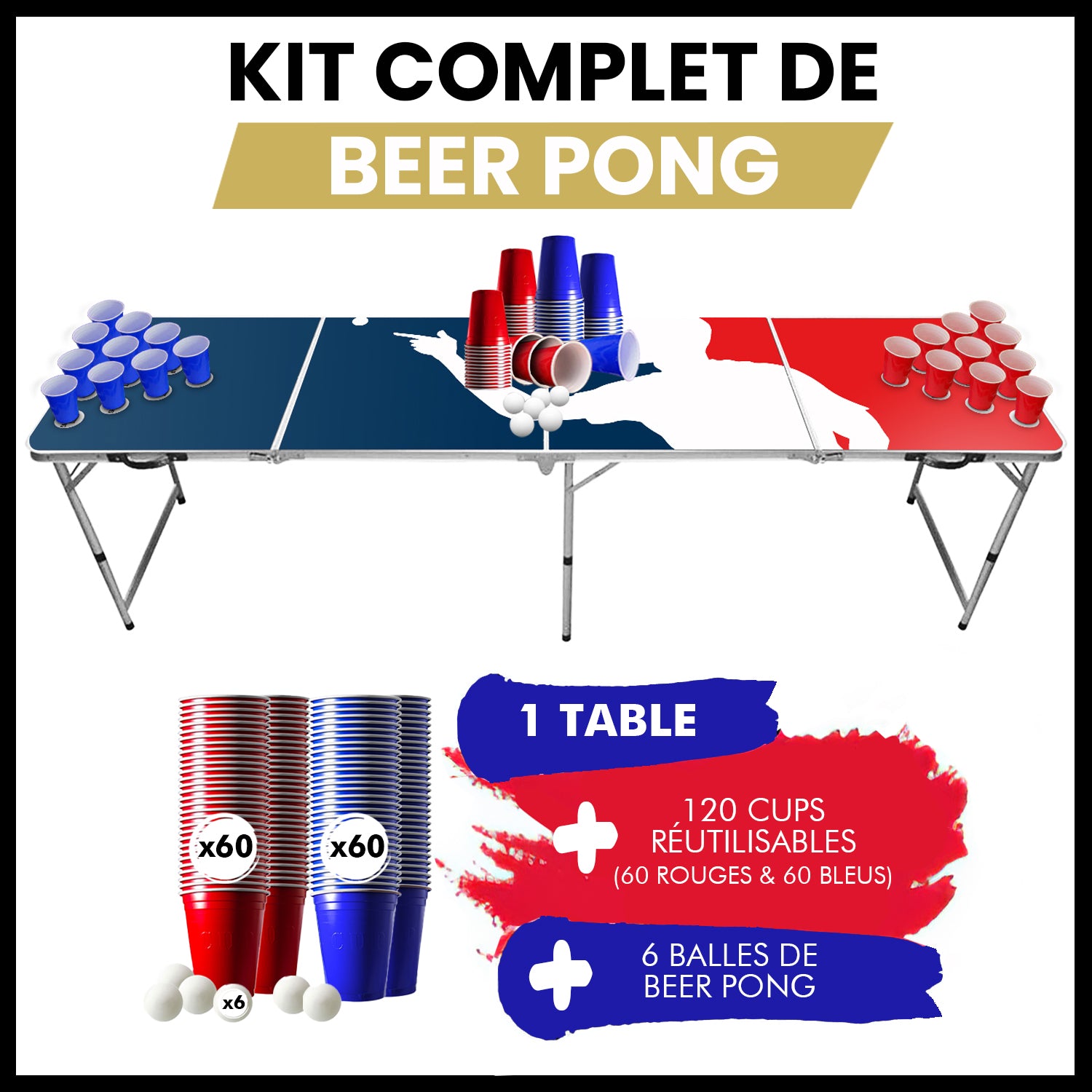 Table Beer Pong Player – Pack Cups & Balles