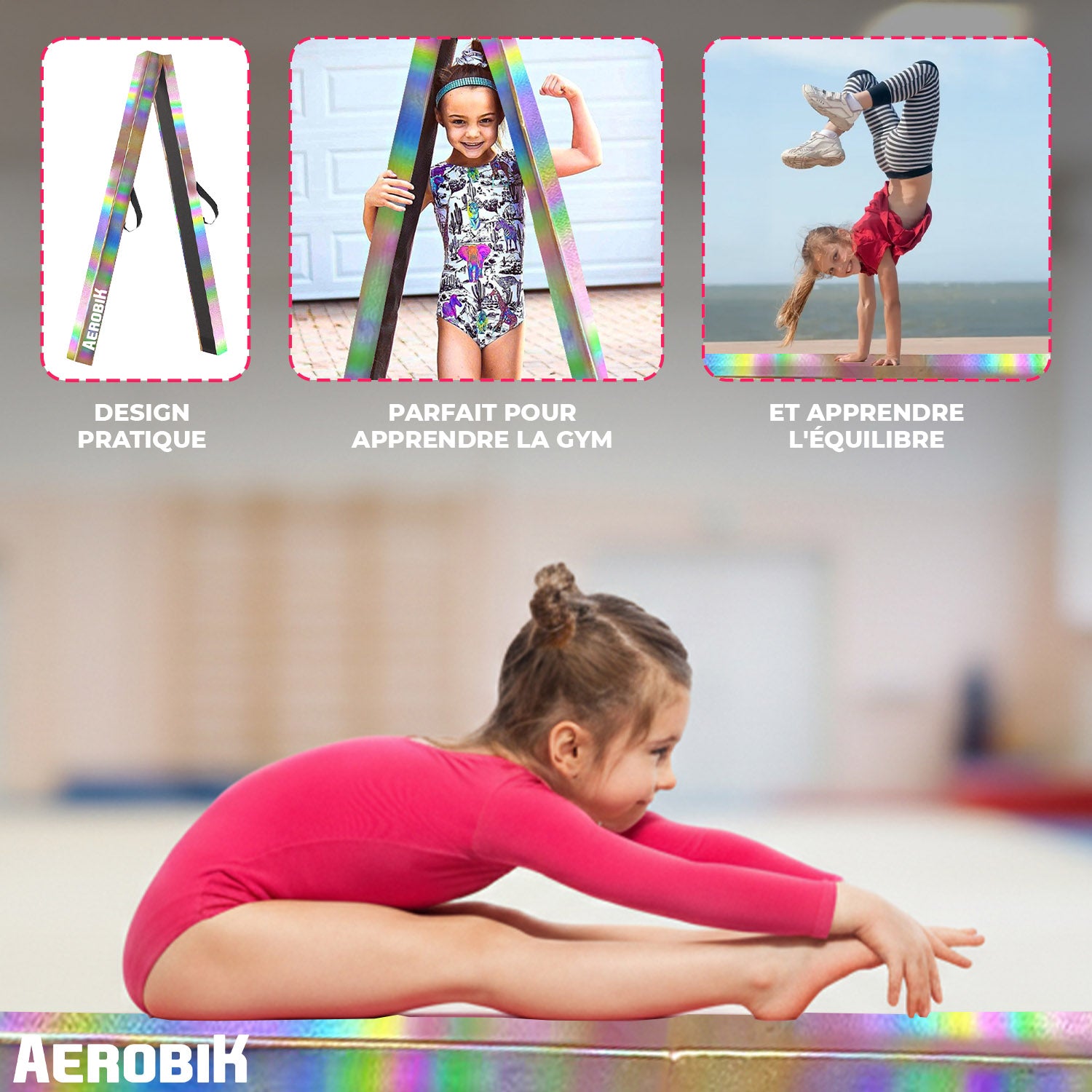 Poutre de Gymnastique Pliable pour Enfant Aerobik® – Irisé