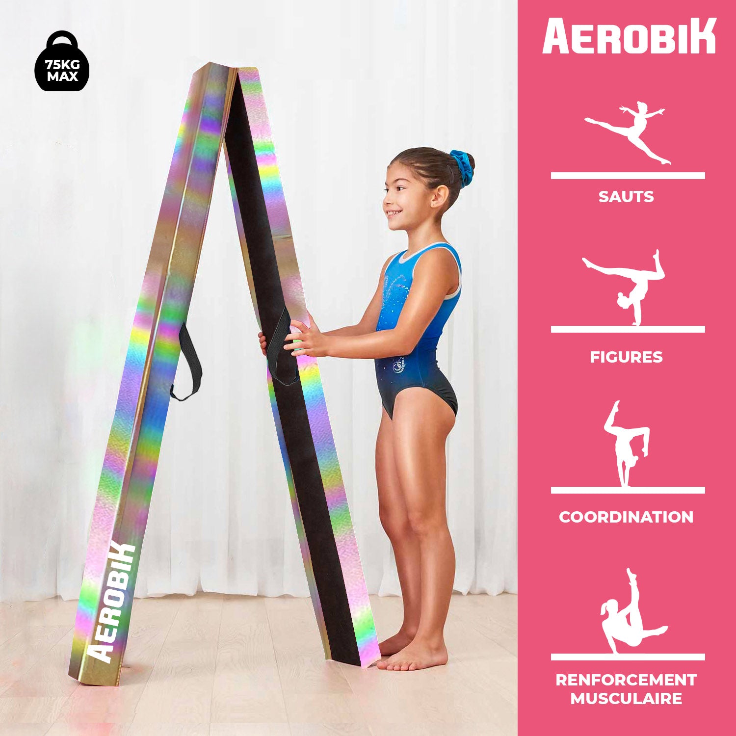 Poutre de Gymnastique Pliable pour Enfant Aerobik® – Irisé