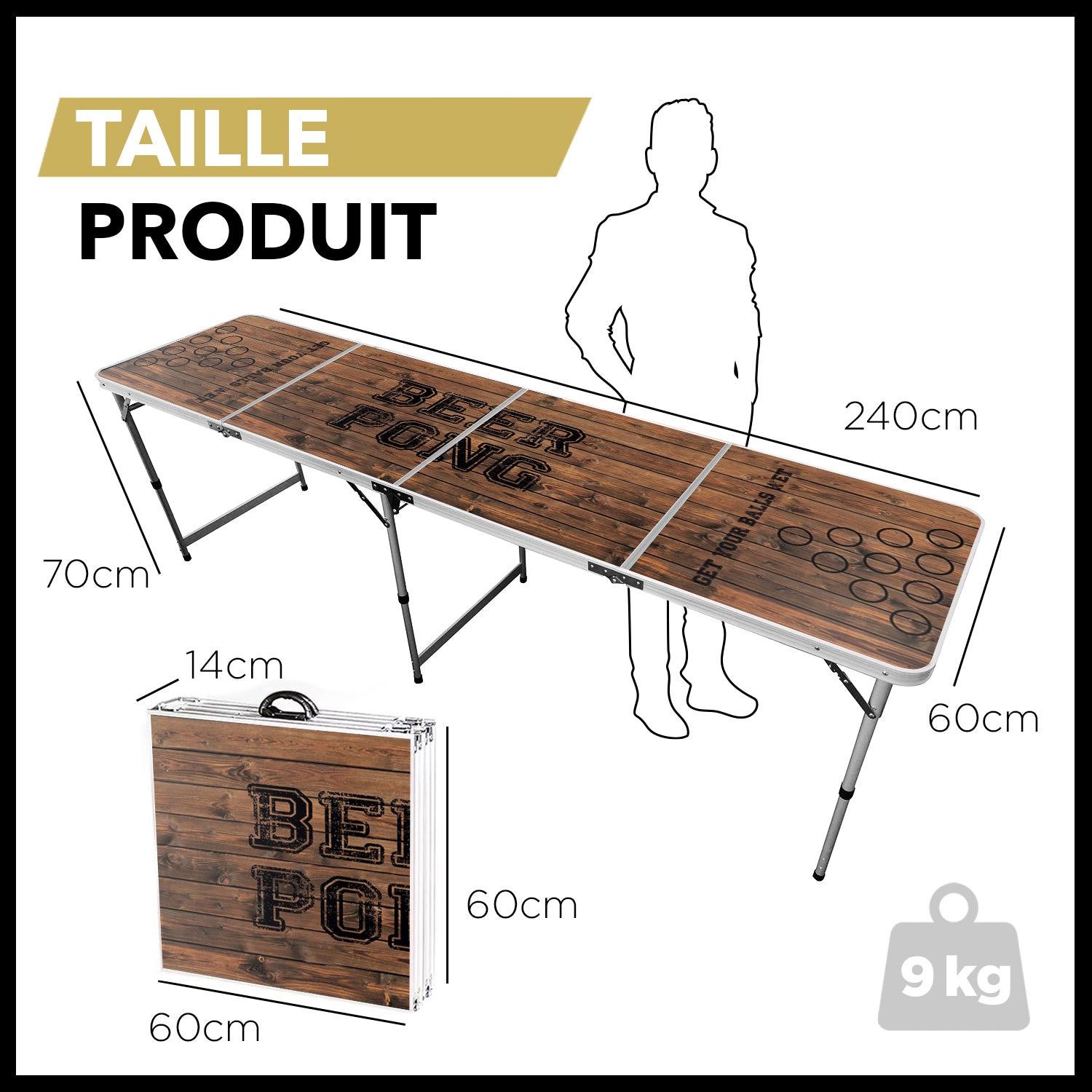 Table Beer Pong Old School – Pack Kit Complet