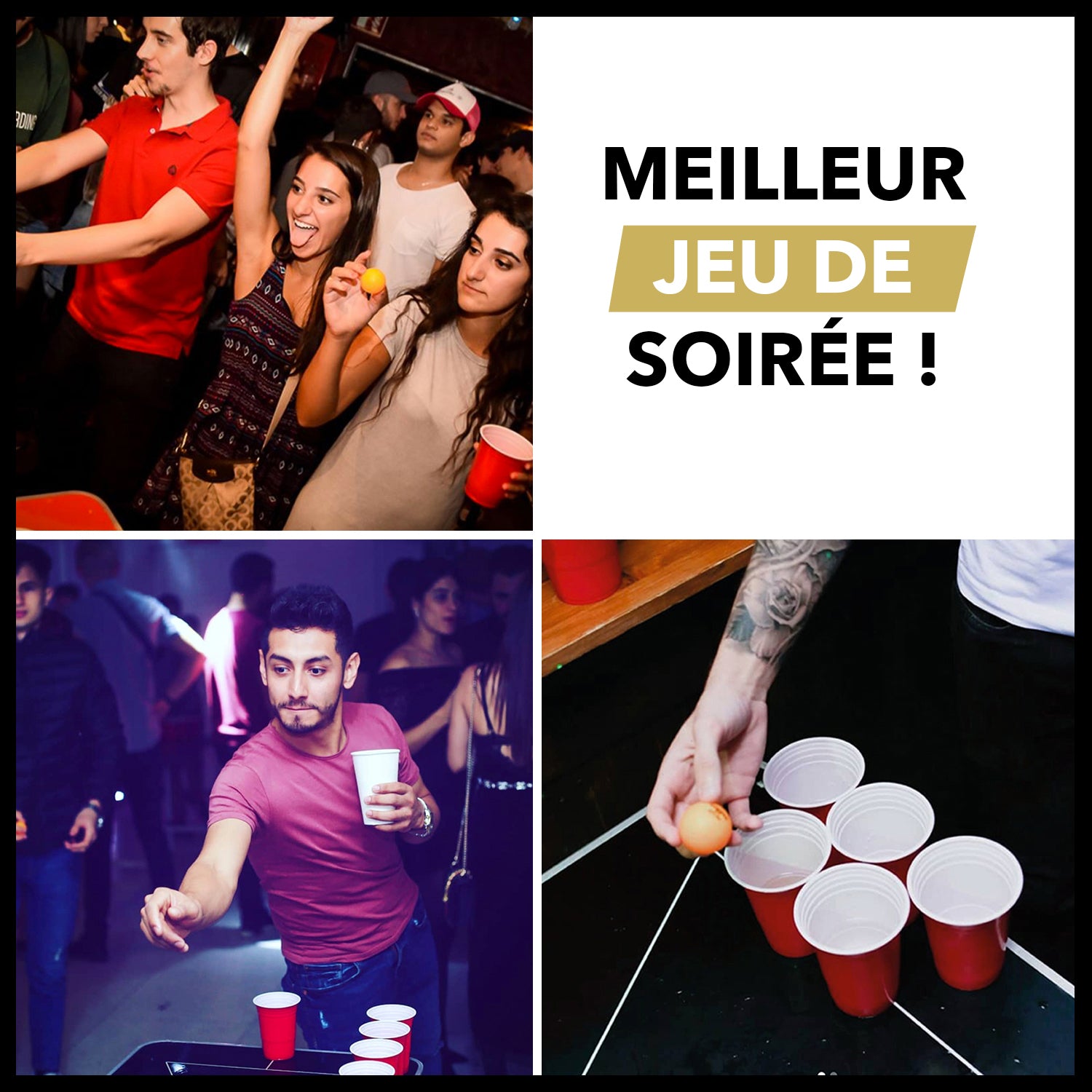 Table Beer Pong Old School – Pack Cups & Balles