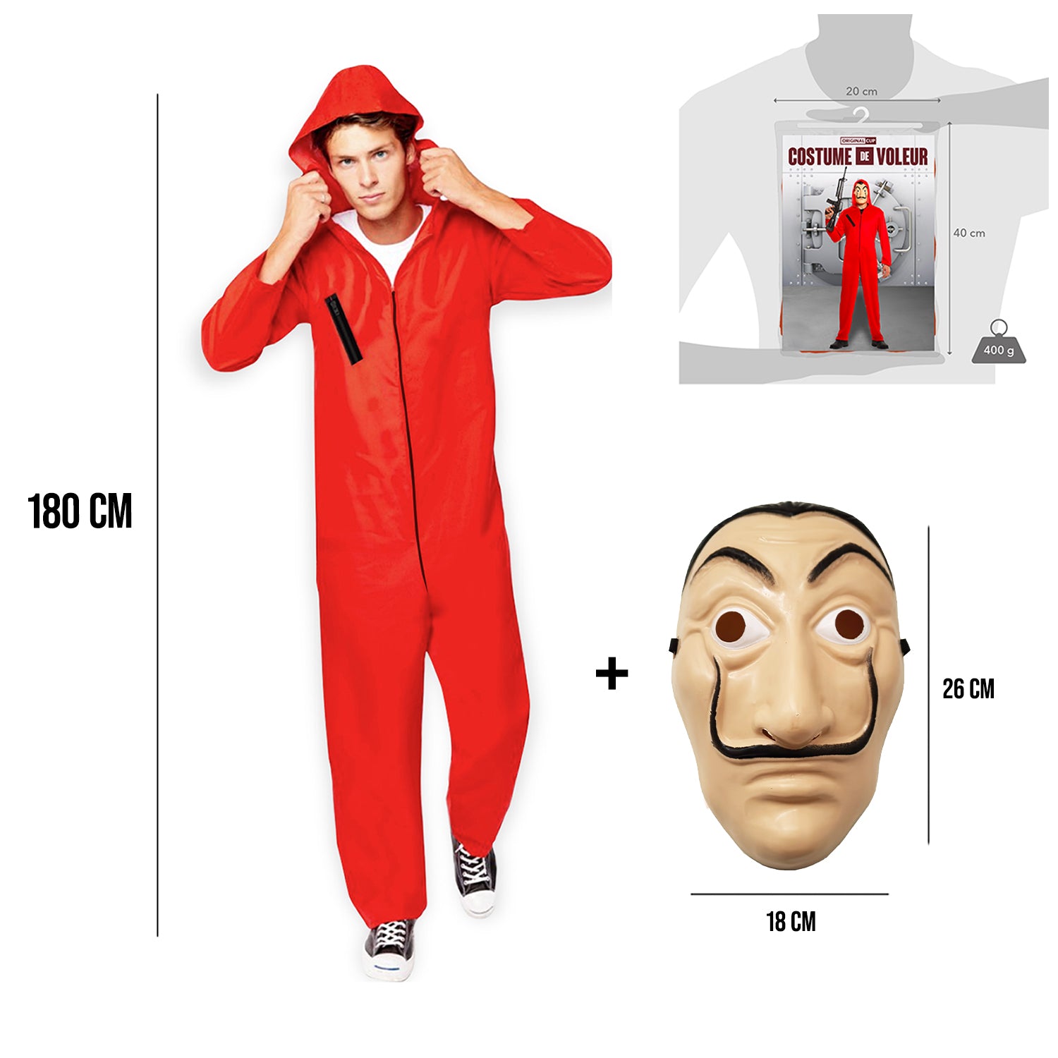 Masque La Casa de Papel et Costume de Braqueur Adulte