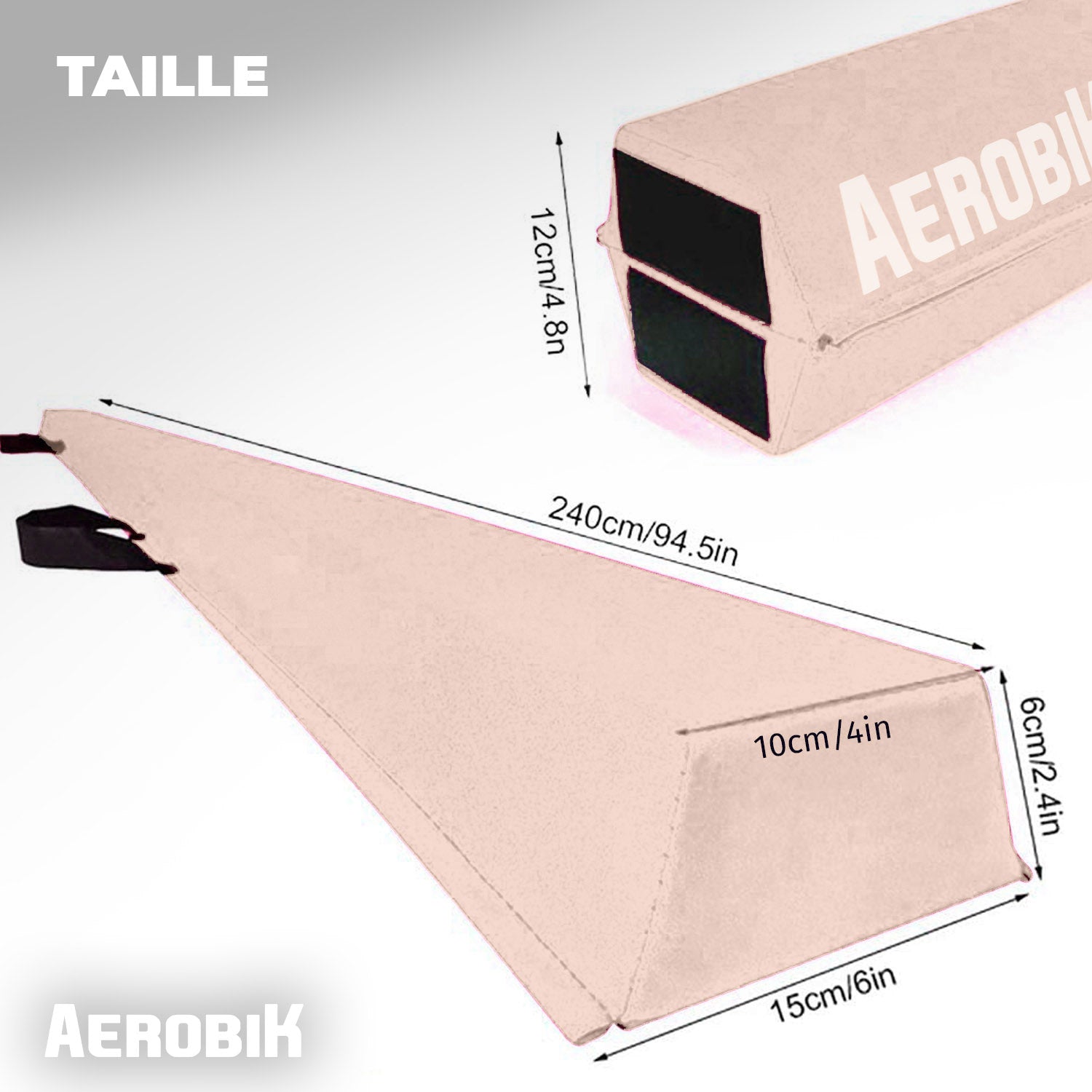 Poutre de Gymnastique Pliable pour Enfant Aerobik® – Rose Pastel