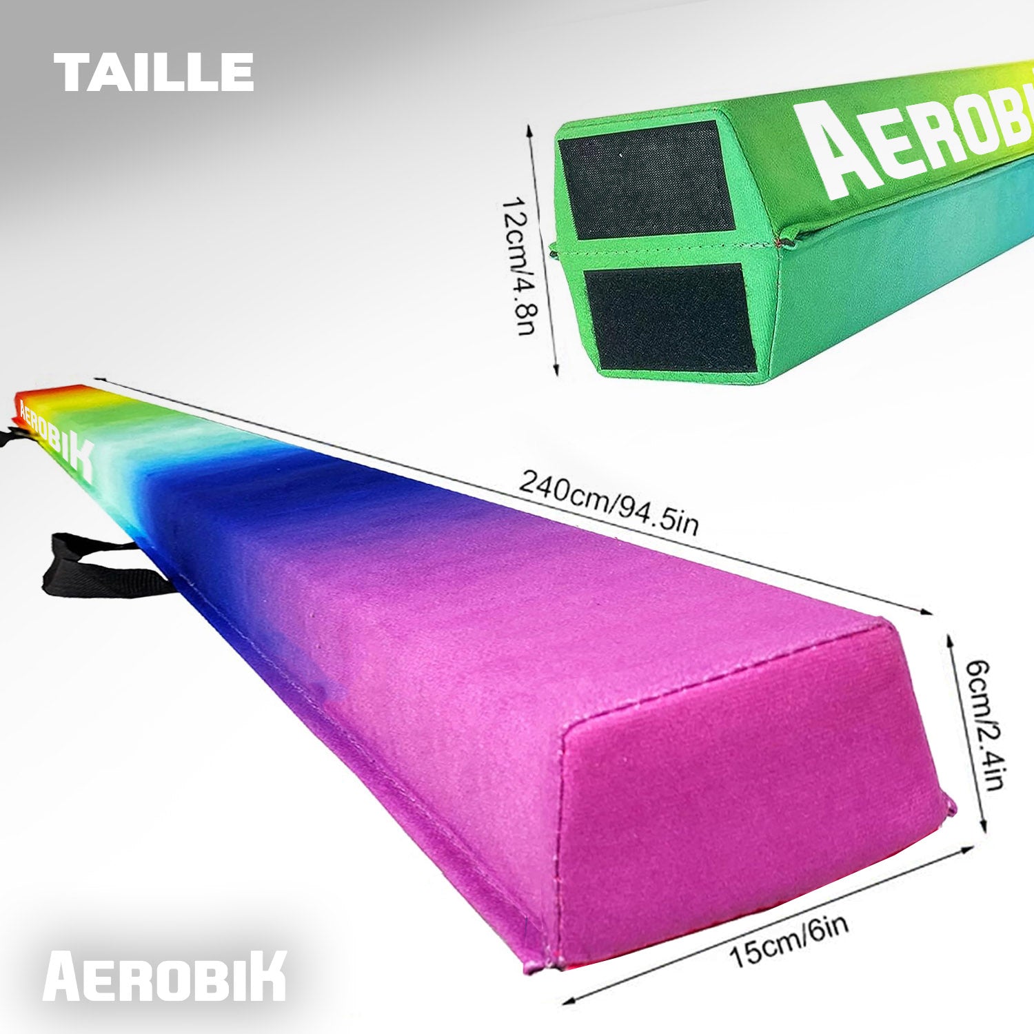Poutre de Gymnastique Pliable pour Enfant Aerobik® – Rainbow