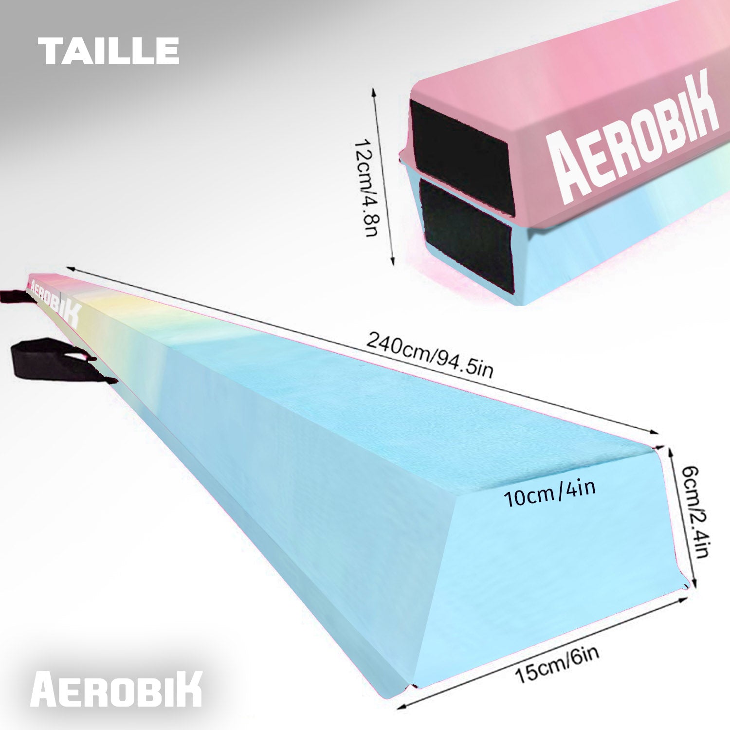 Poutre de Gymnastique Pliable pour Enfant Aerobik® – Rainbow Pastel