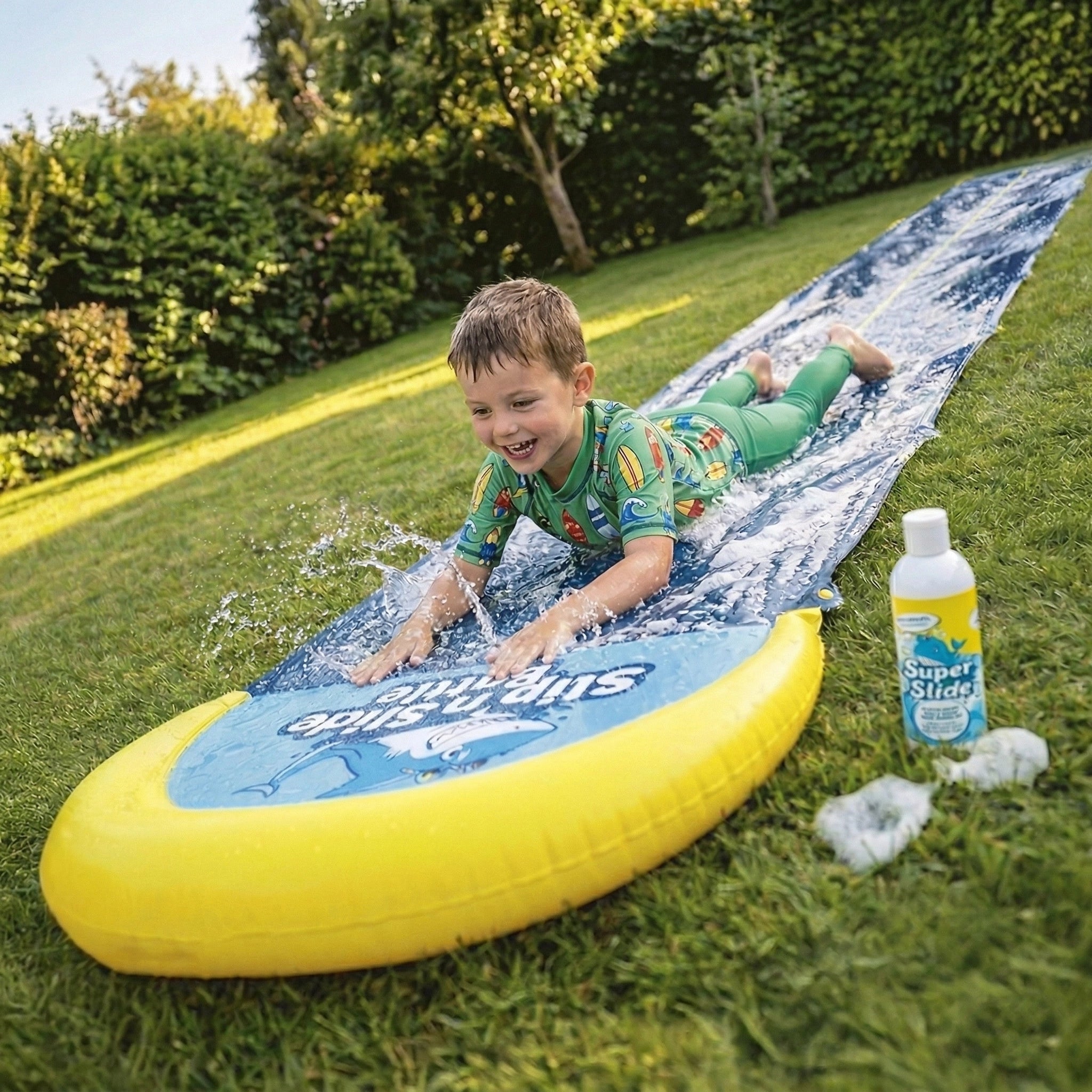 Pack Ventriglisse - 1 Tapis de Glisse Double Piste 10 Mètres + 1 Litre Savon Extra-Glissant