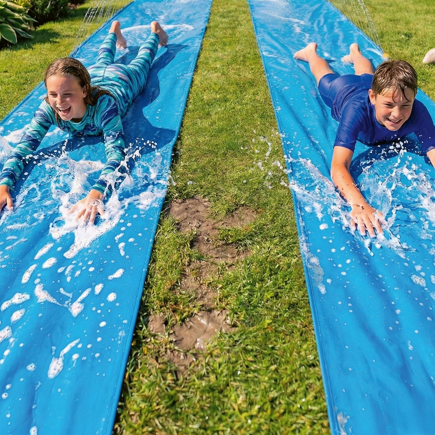 2 Tapis de Ventriglisse de 10 mètres Bleus - Slip'n Slide