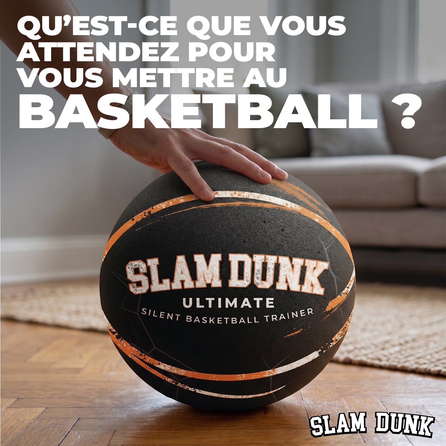 Ballon de Basket Silencieux – Noir Slam Dunk