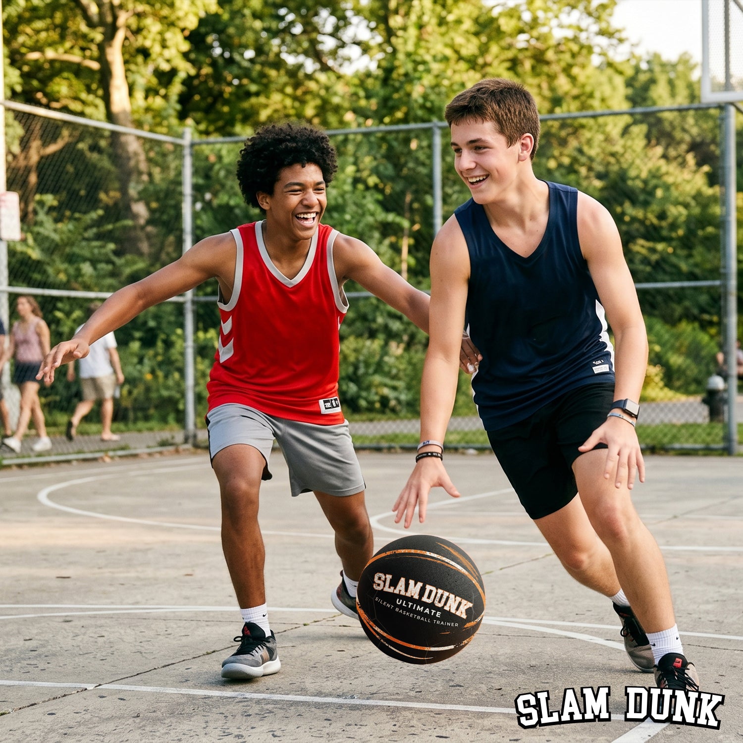 Ballon de Basket Silencieux – Noir Slam Dunk
