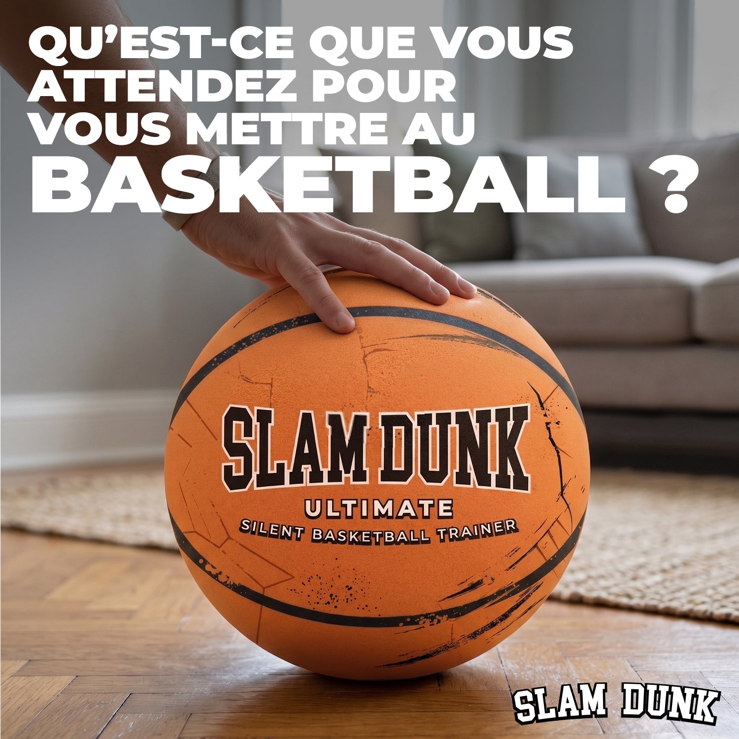 Ballon de Basket Silencieux – Orange Slam Dunk