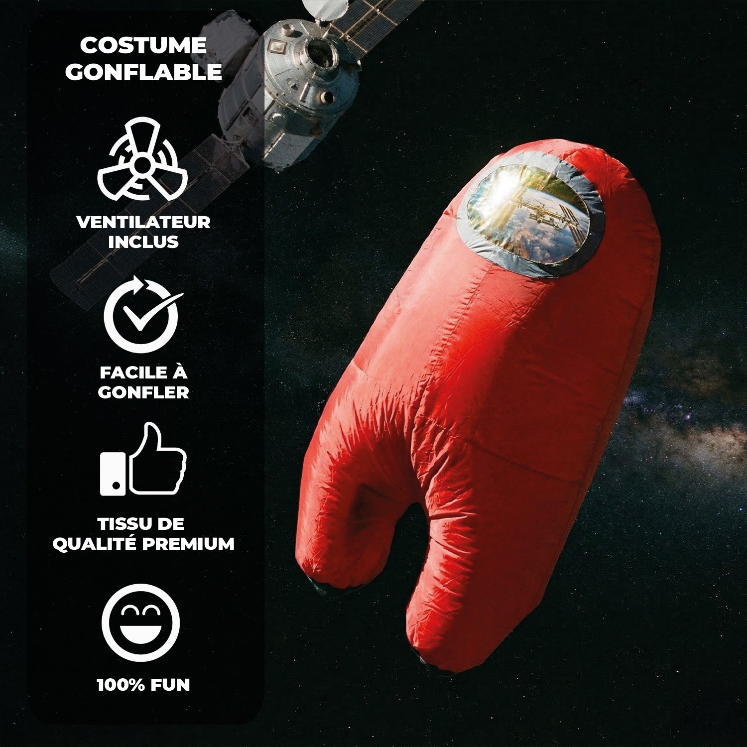 Costume Gonflable Adulte – Astronaute Rouge