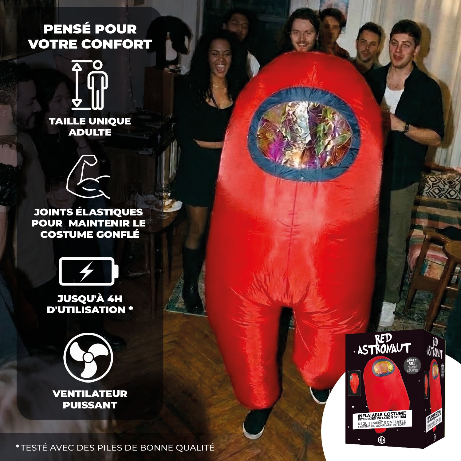 Costume Gonflable Adulte – Astronaute Rouge