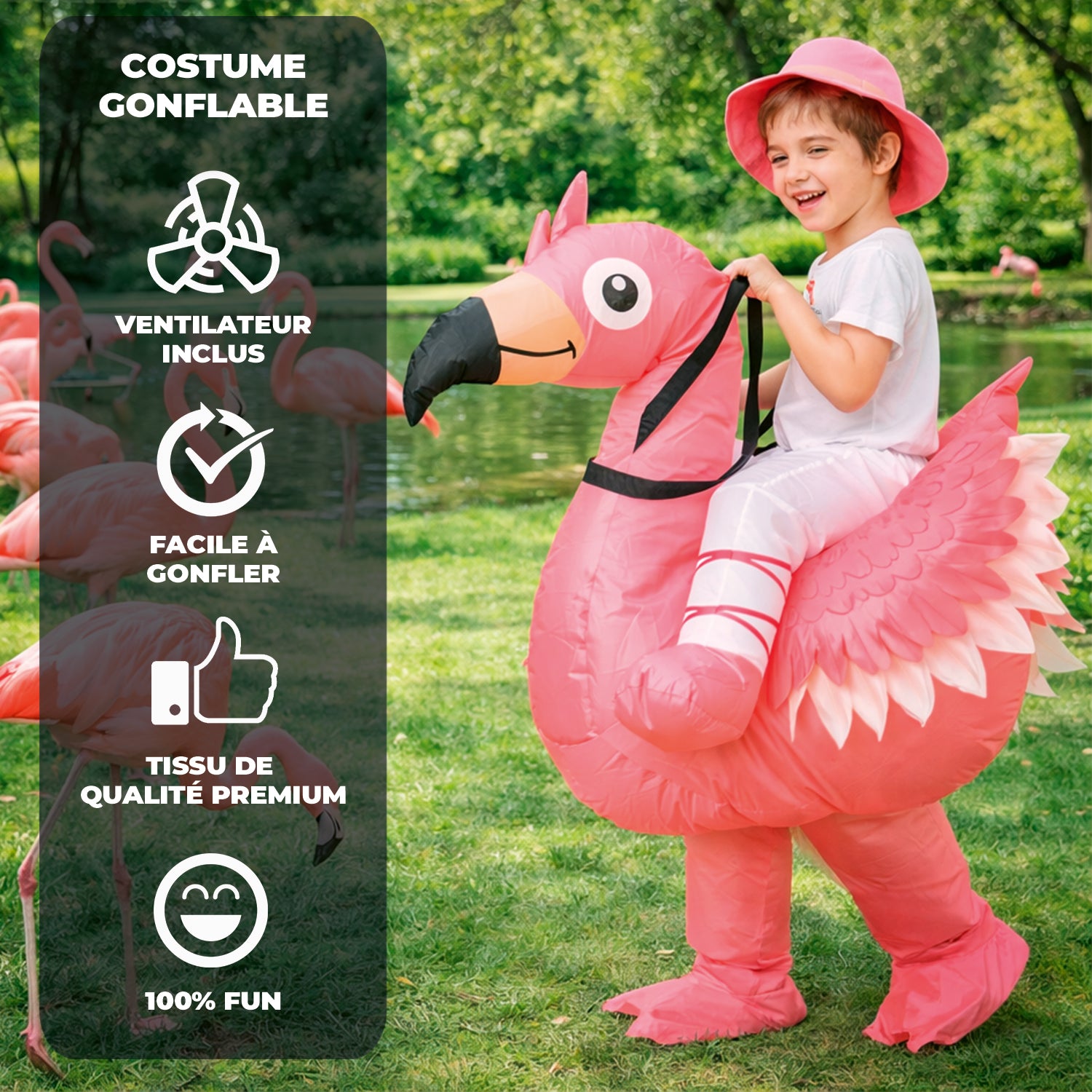 Costume Gonflable Enfant (120 - 150 cm) – Flamant Rose
