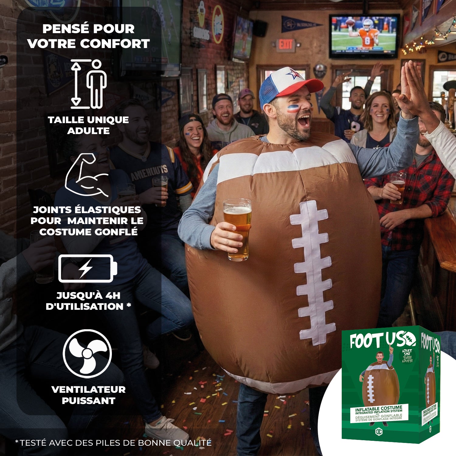 Costume Gonflable Adulte – Ballon de Foot US