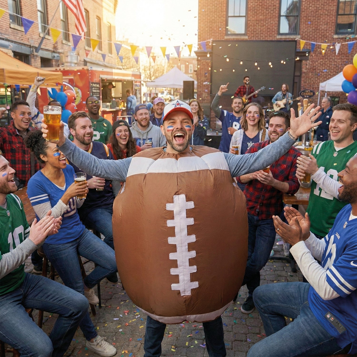 Costume Gonflable Adulte – Ballon de Foot US