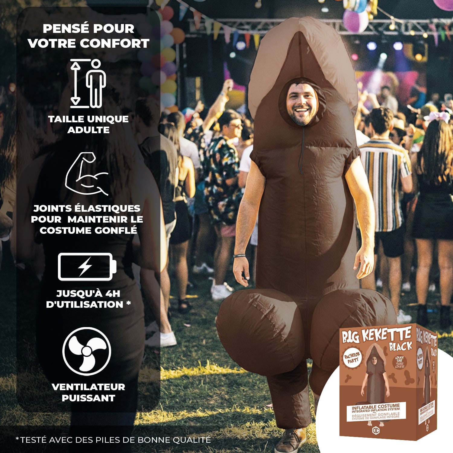 Costume Gonflable Adulte – Kekette Noire