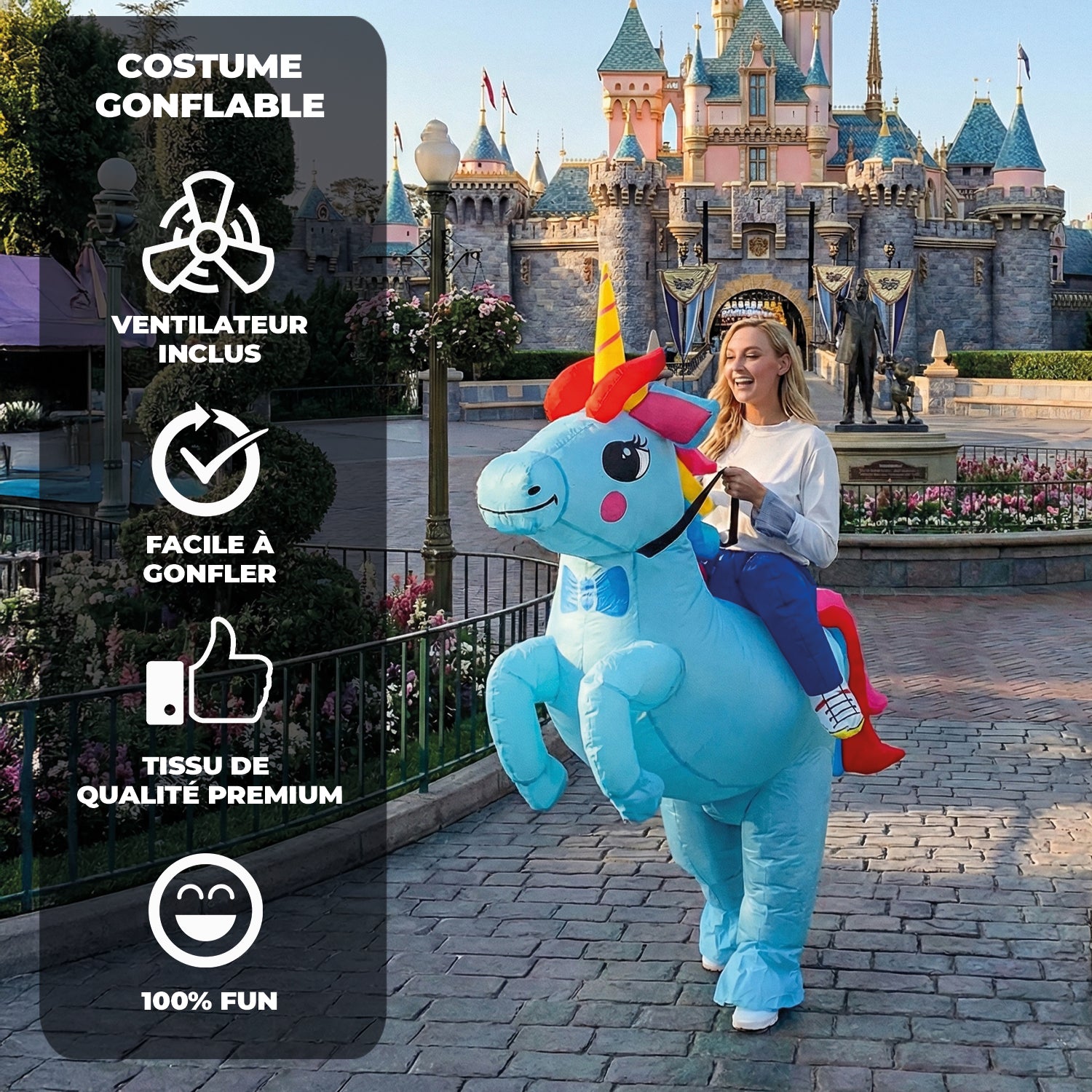 Costume Gonflable Adulte – Licorne Bleue