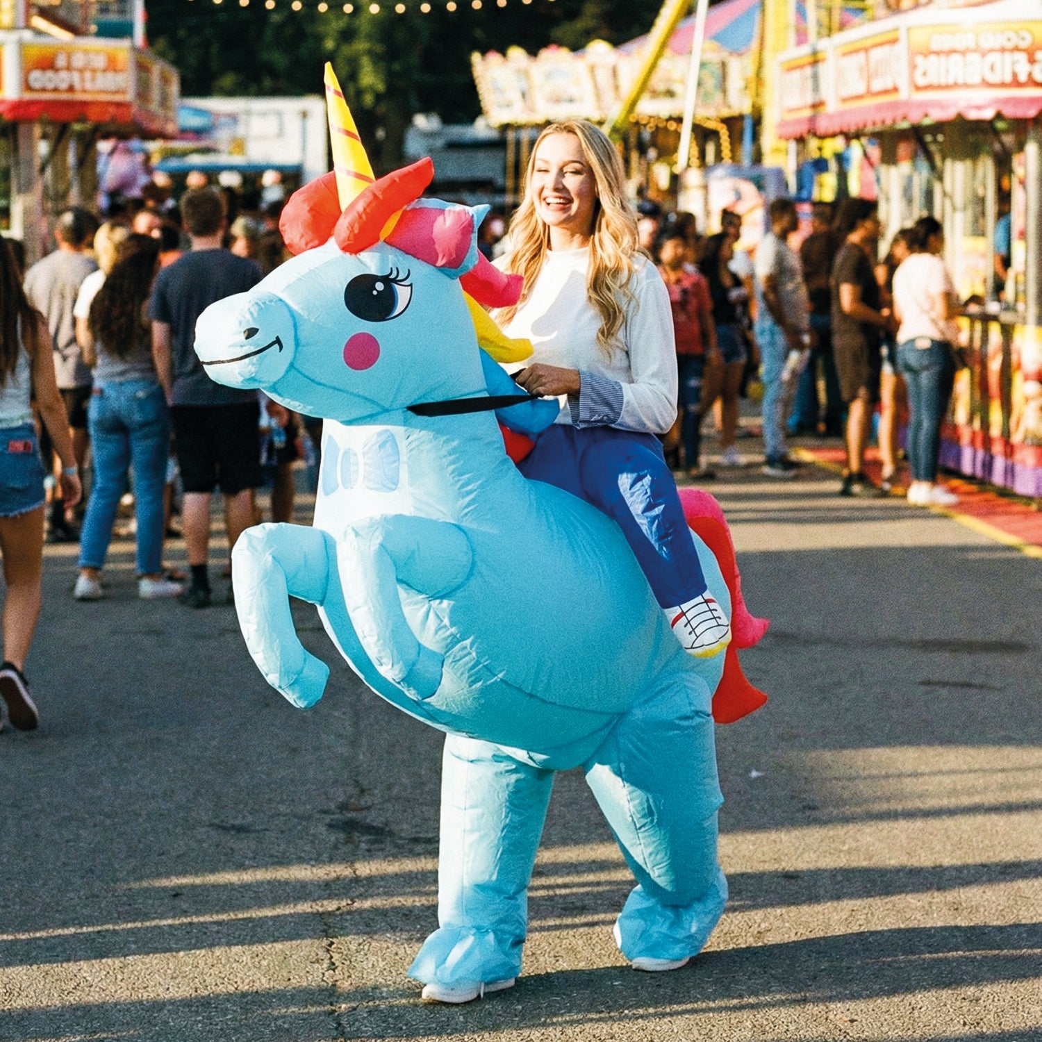 Costume Gonflable Adulte – Licorne Bleue