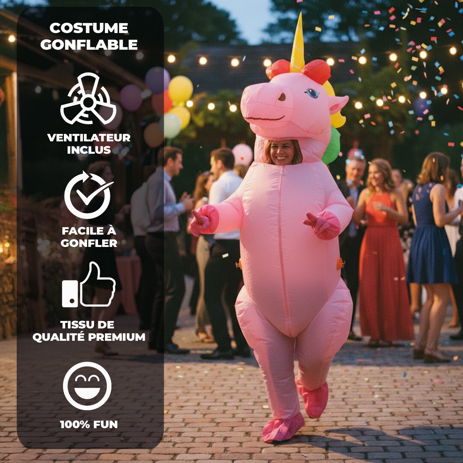 Costume Gonflable Adulte – Licorne Rose
