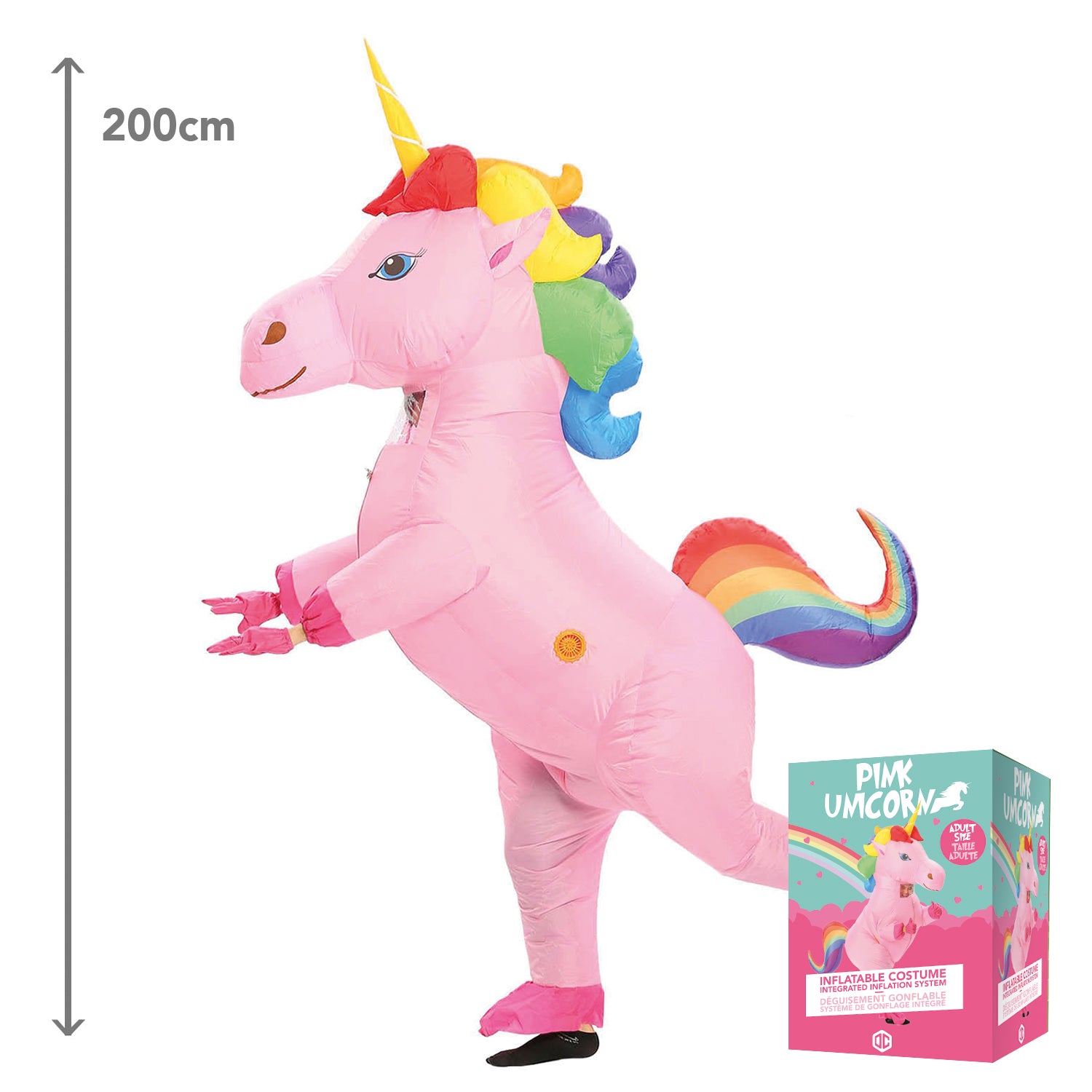 Costume Gonflable Adulte – Licorne Rose