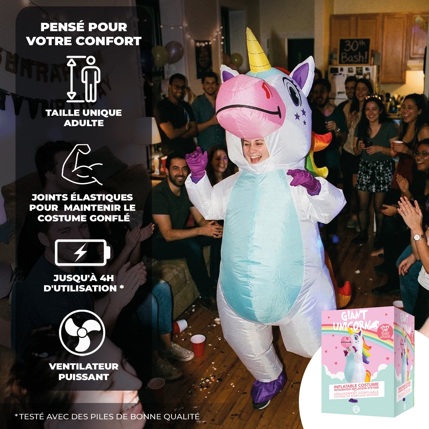 Costume Gonflable Adulte – Licorne XXL