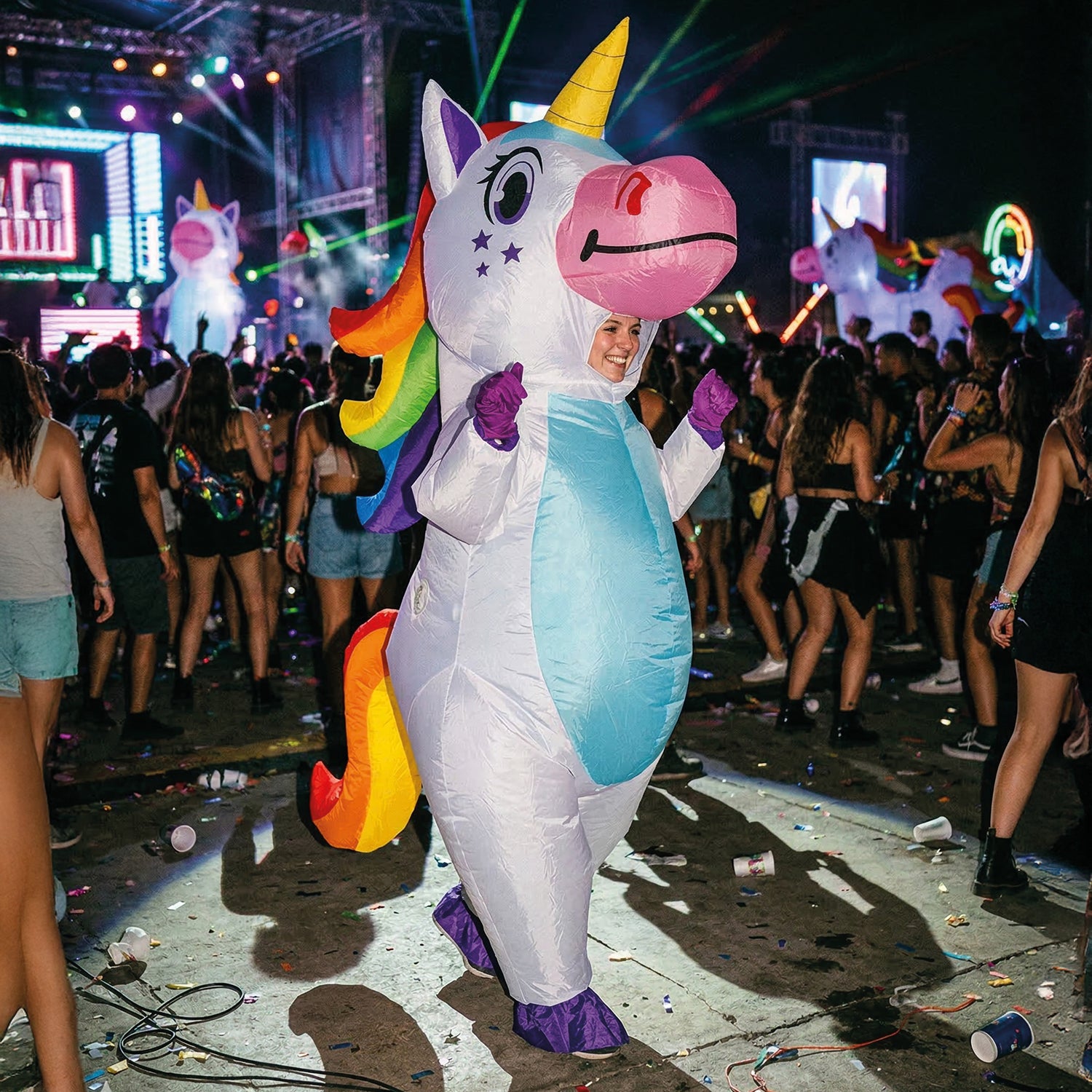 Costume Gonflable Adulte – Licorne XXL