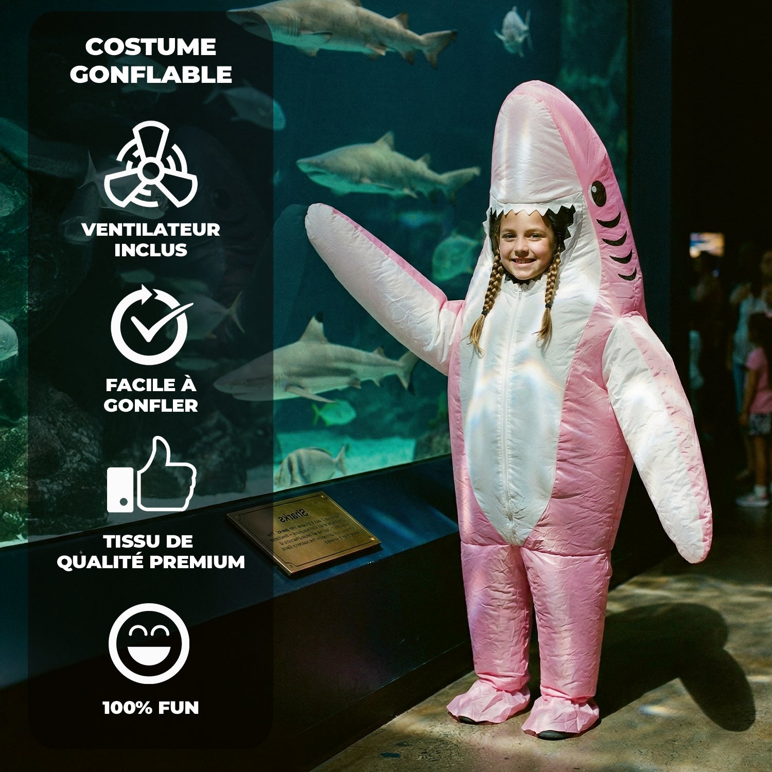 Costume Gonflable Enfant (120 - 150 cm) – Requin Rose
