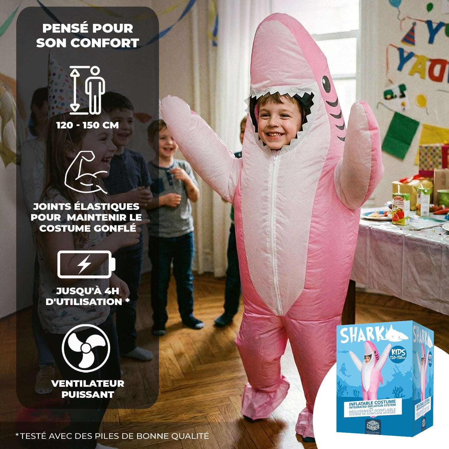 Costume Gonflable Enfant (120 - 150 cm) – Requin Rose