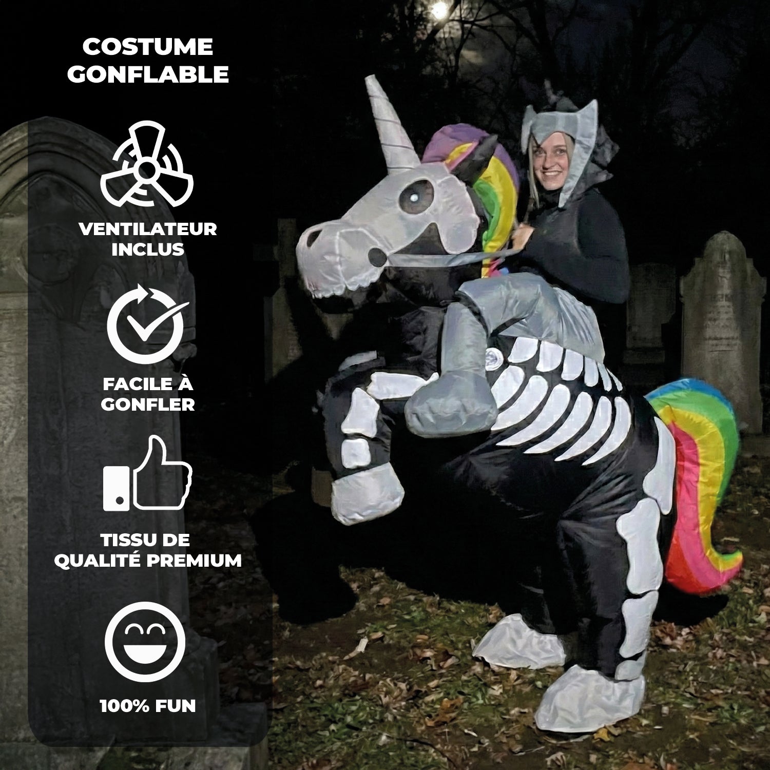 Costume Gonflable Adulte – Squelette Licorne