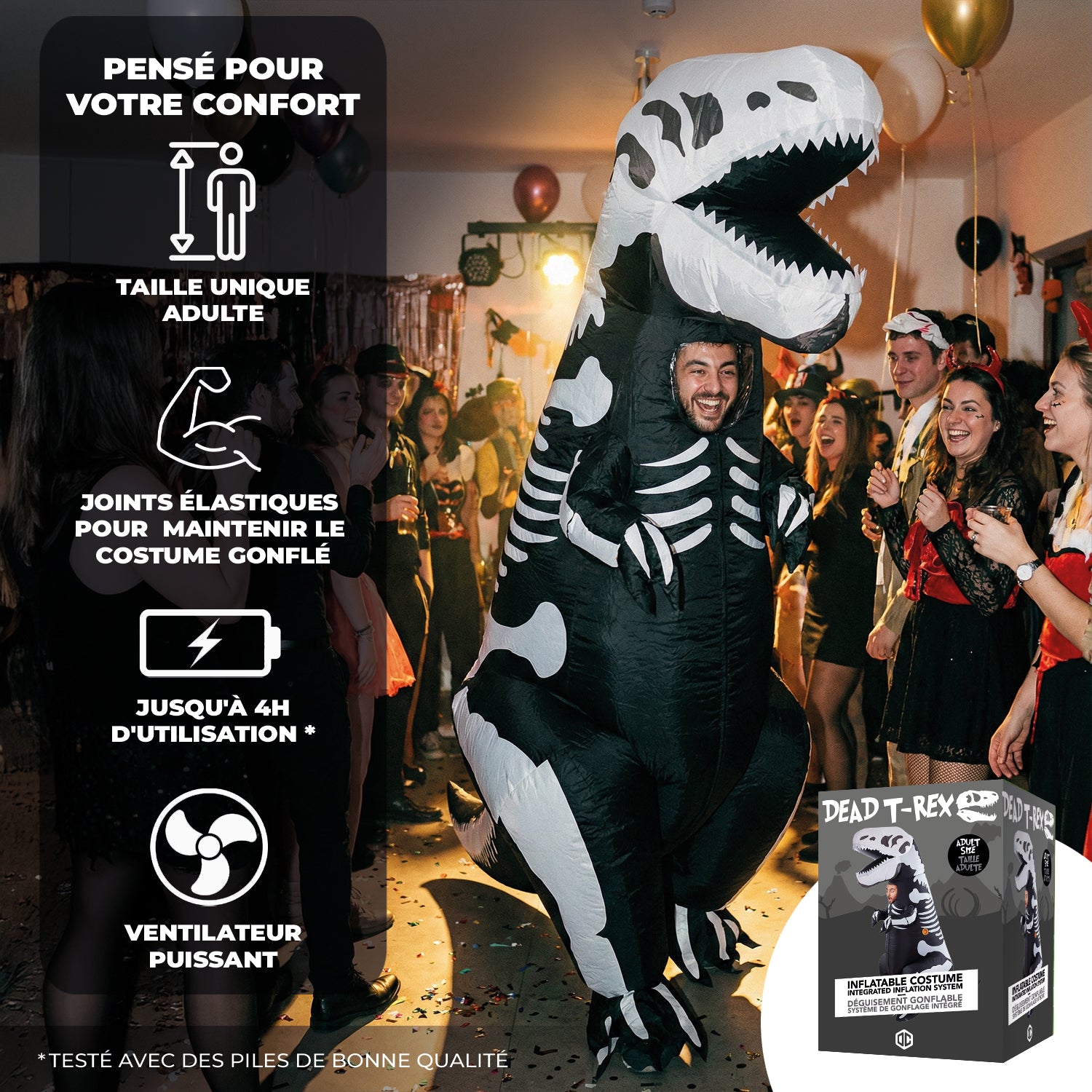 Costume Gonflable Adulte – Squelette T-Rex XXL