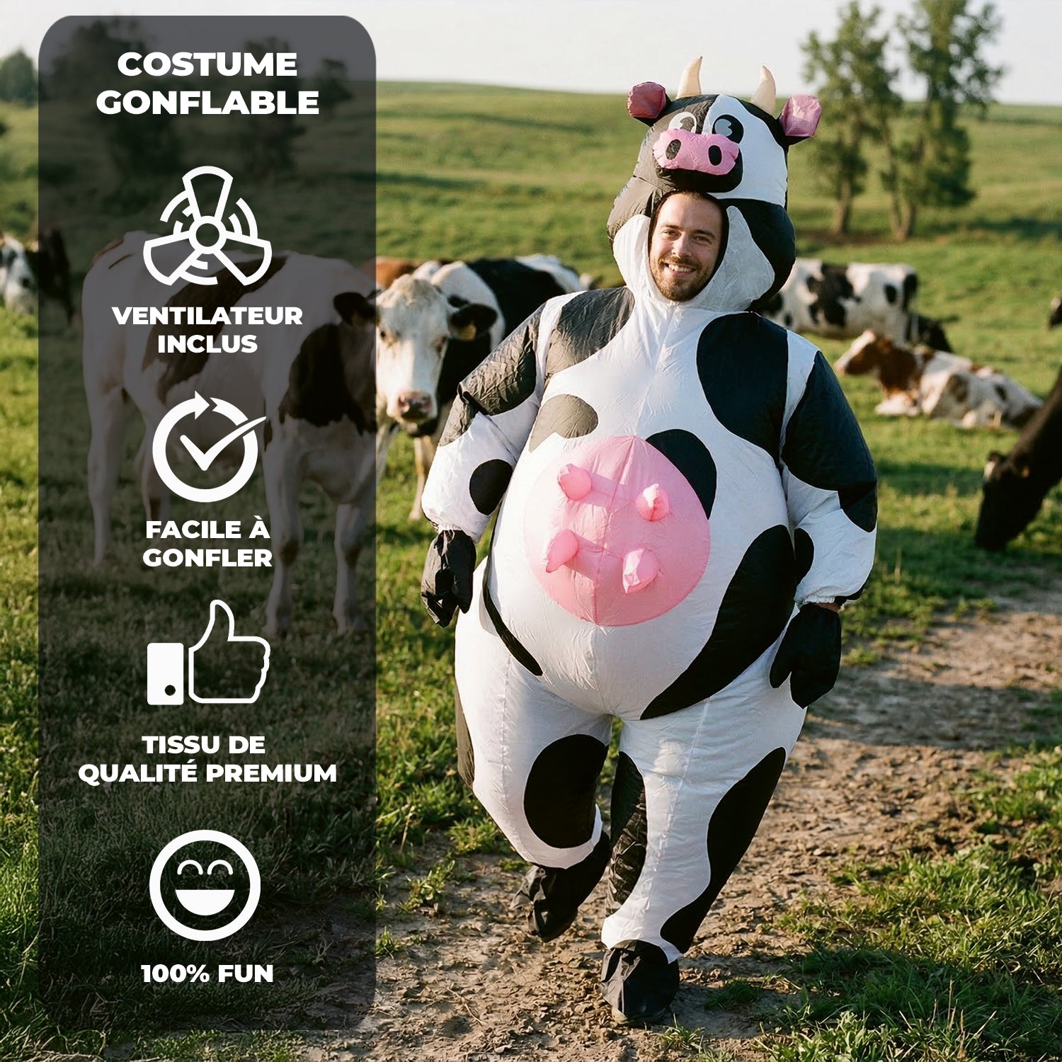 Costume Gonflable Adulte – Vache Folle