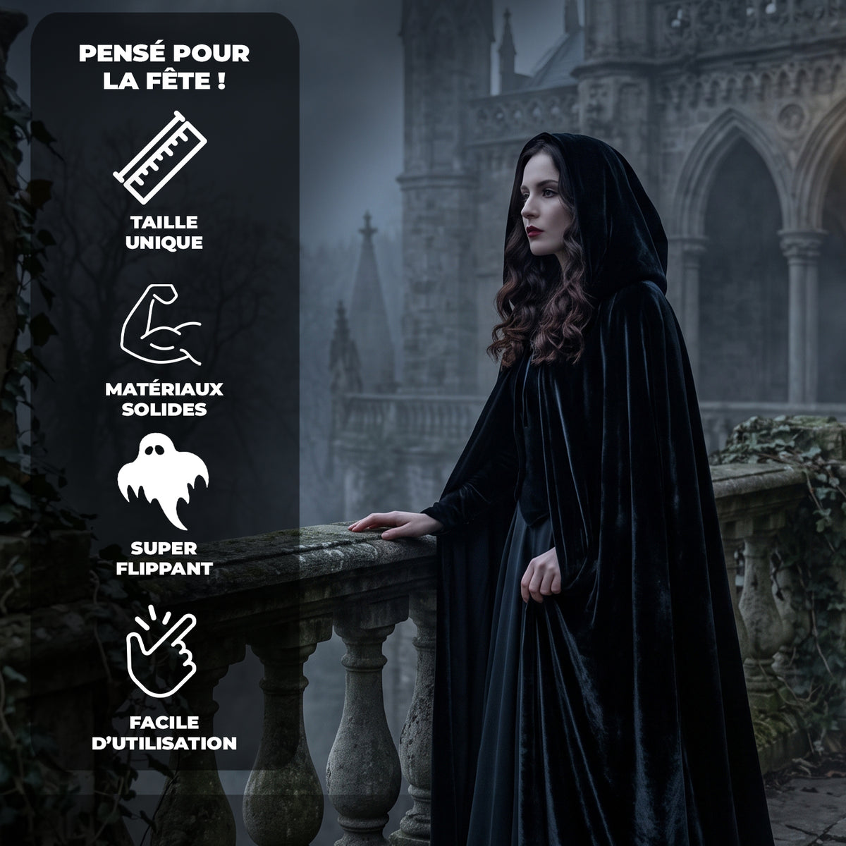 Cape de Vampire Adulte – Noir