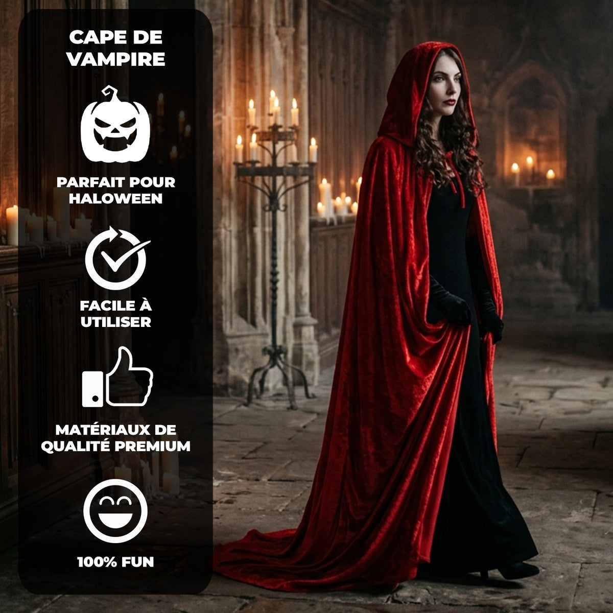 Cape de Vampire Adulte – Rouge