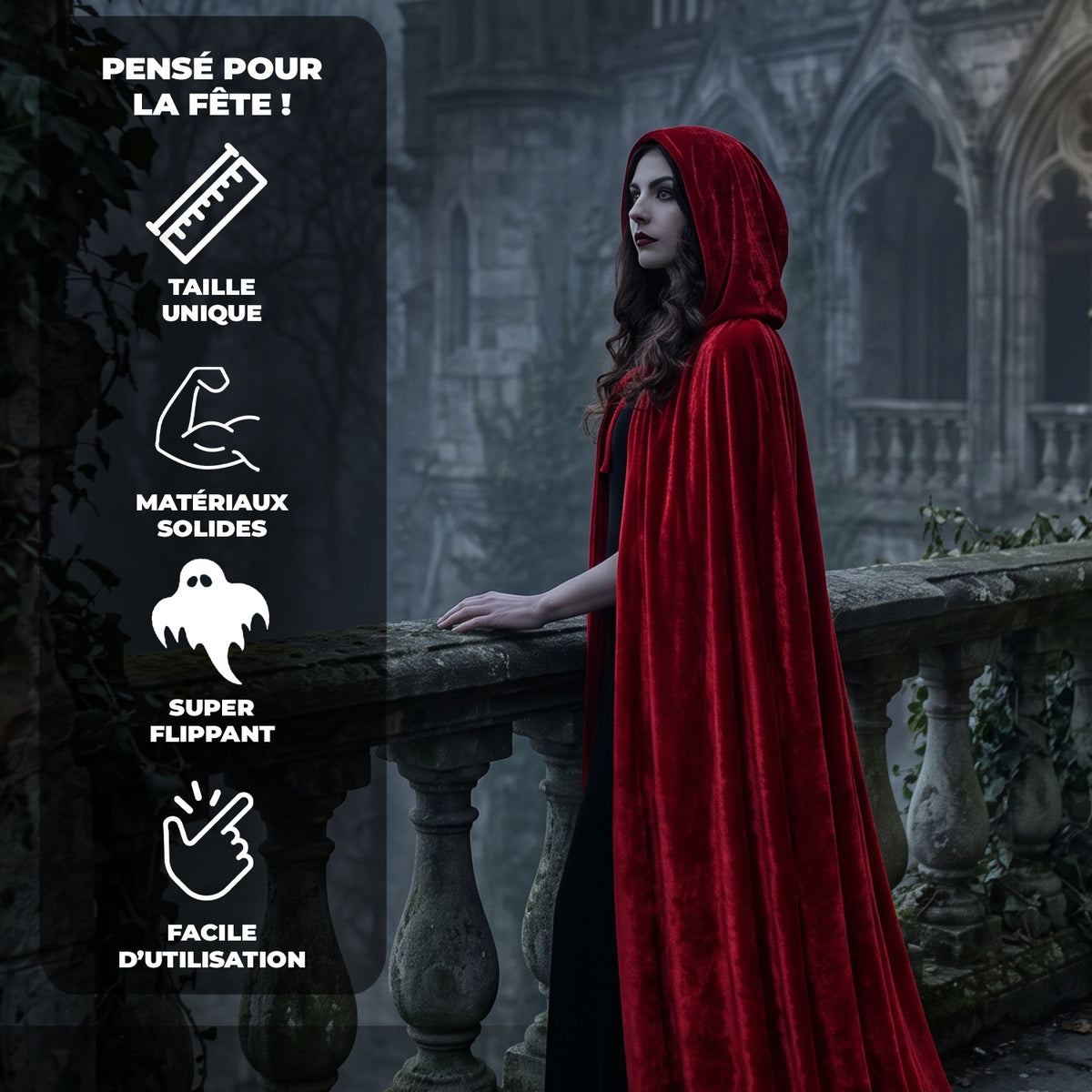 Cape de Vampire Adulte – Rouge