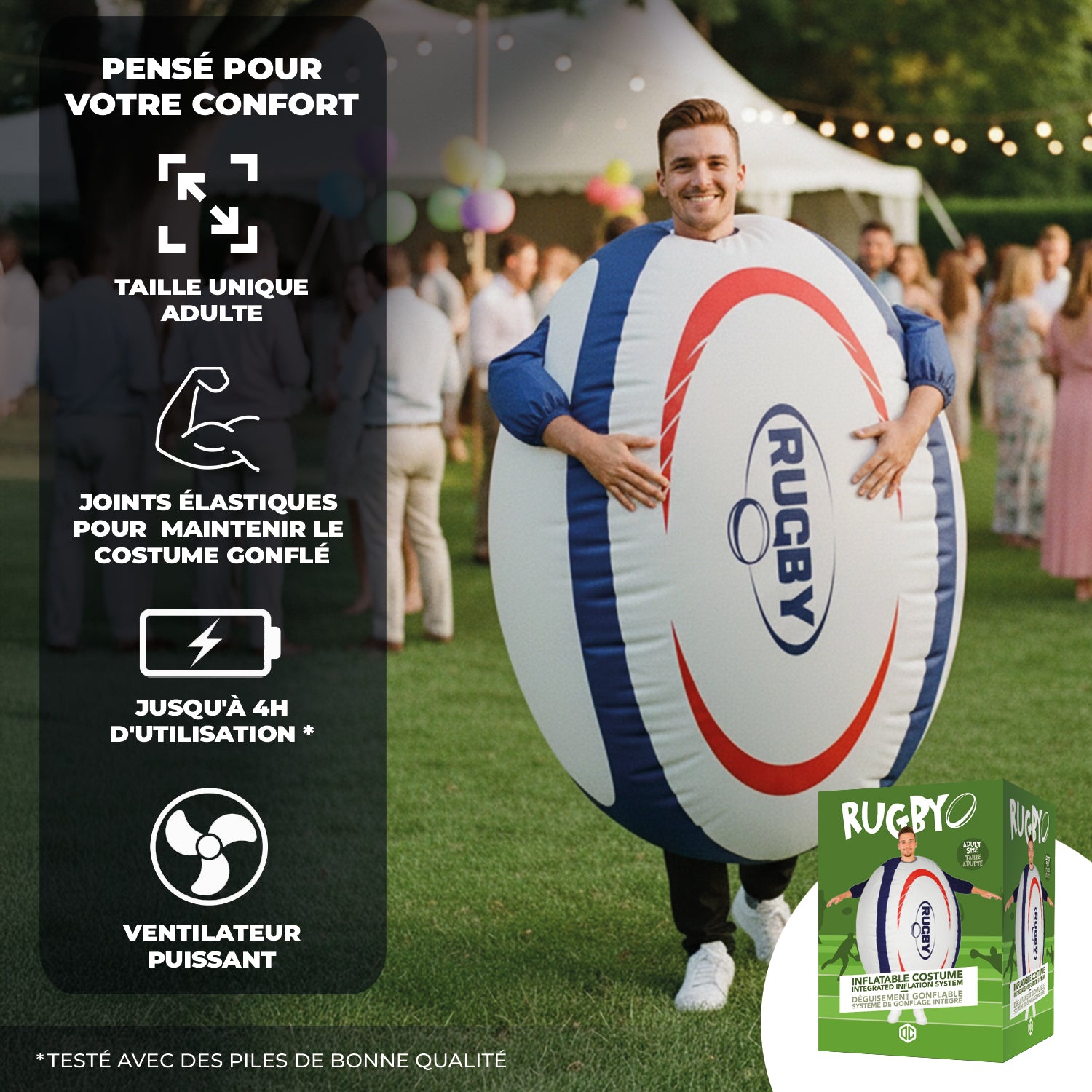 Costume Gonflable Adulte – Ballon de Rugby