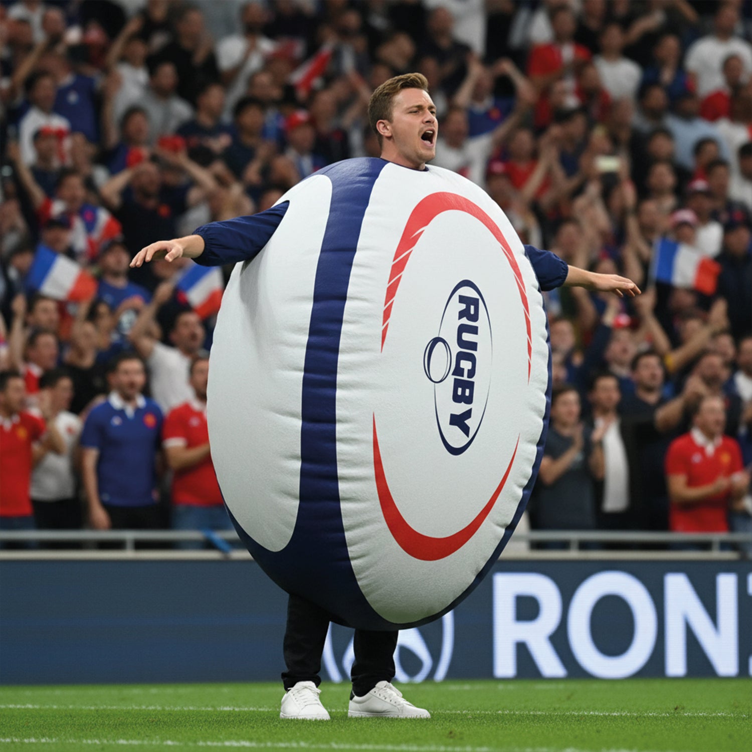 Costume Gonflable Adulte – Ballon de Rugby