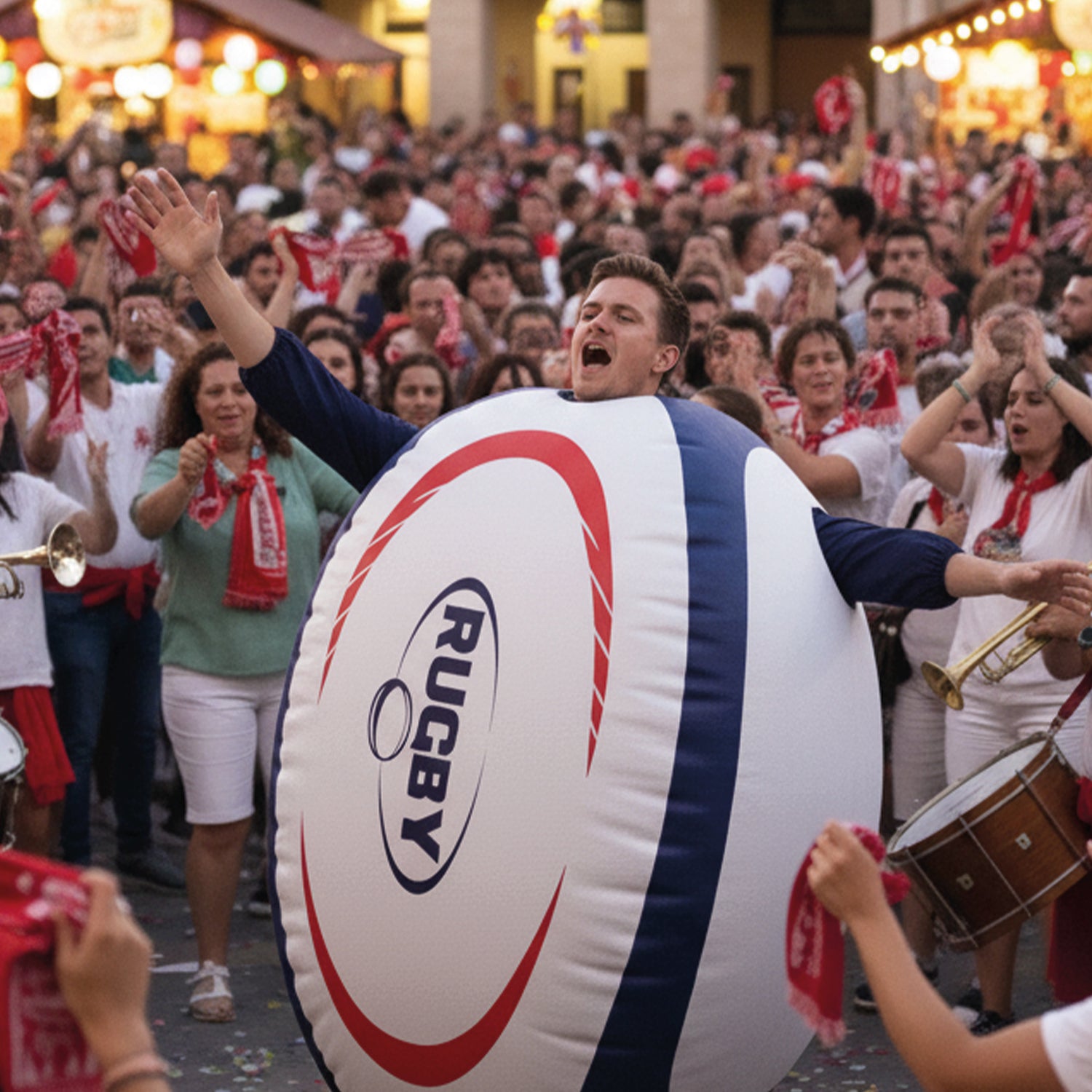 Costume Gonflable Adulte – Ballon de Rugby