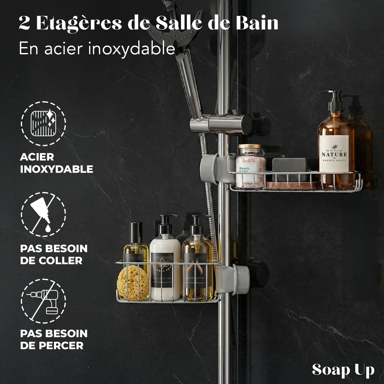 2 Etagères pour Salle de Bain