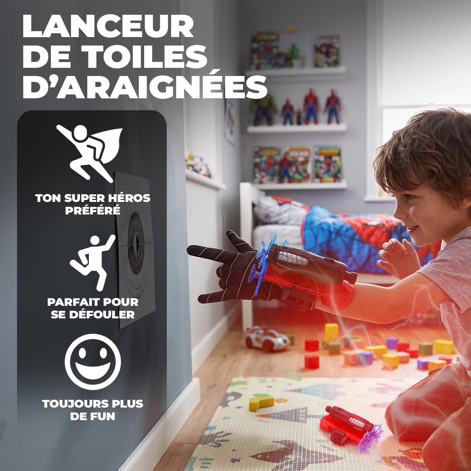Gant Lanceur de Toiles d'Araignée – Noir
